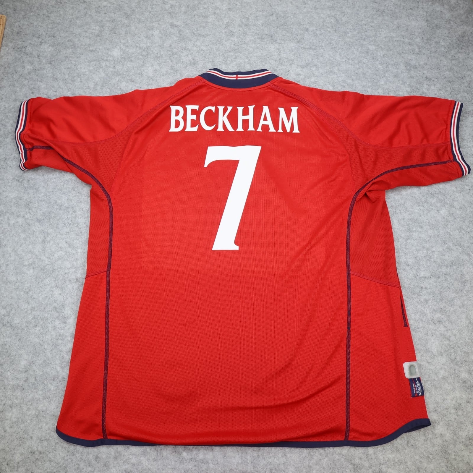 England Football Shirt Extra Large Red Away Kit 2002 2004 Jersey David Beckham 7