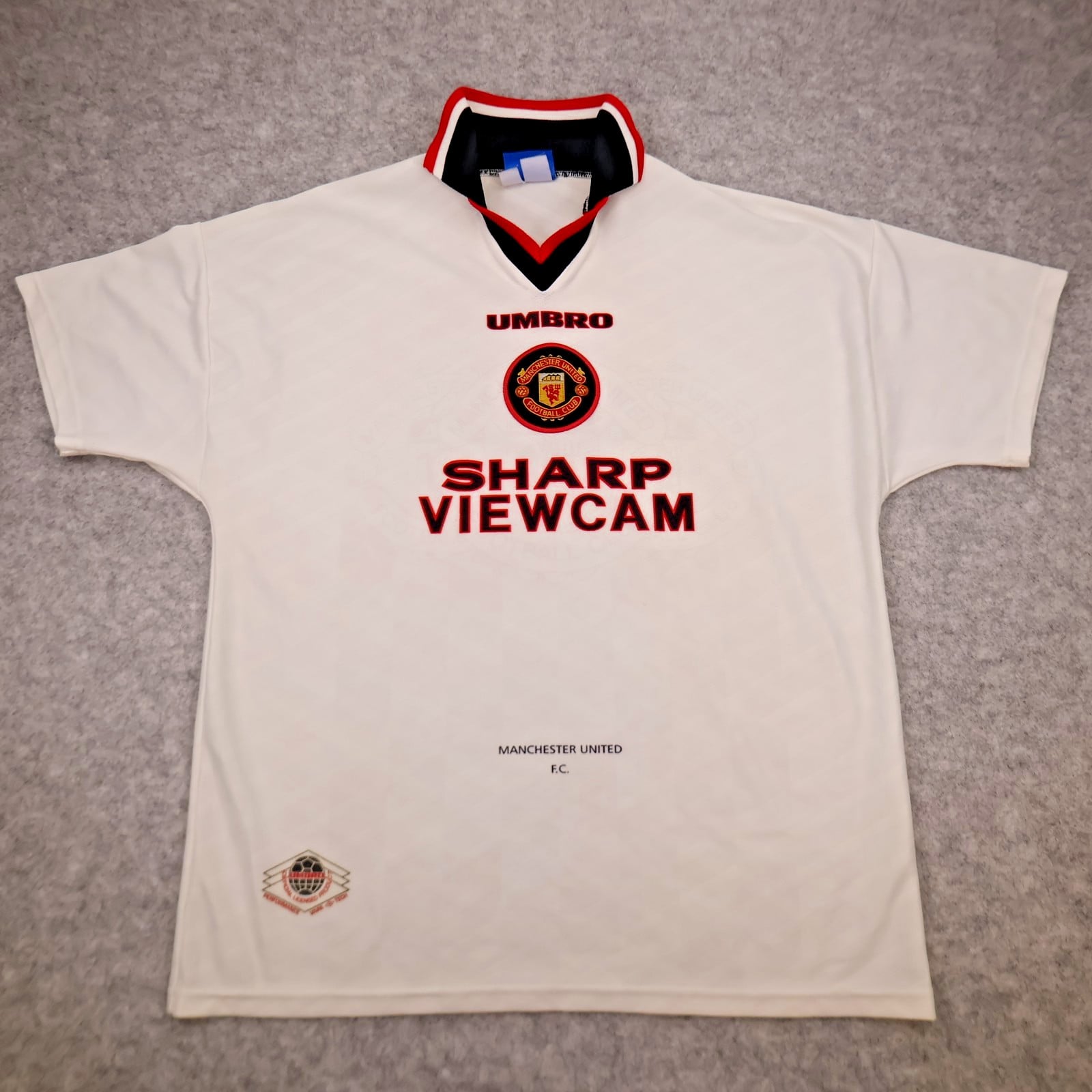 Vintage Manchester United Shirt Extra Large White Away Kit 1996 1997 Umbro