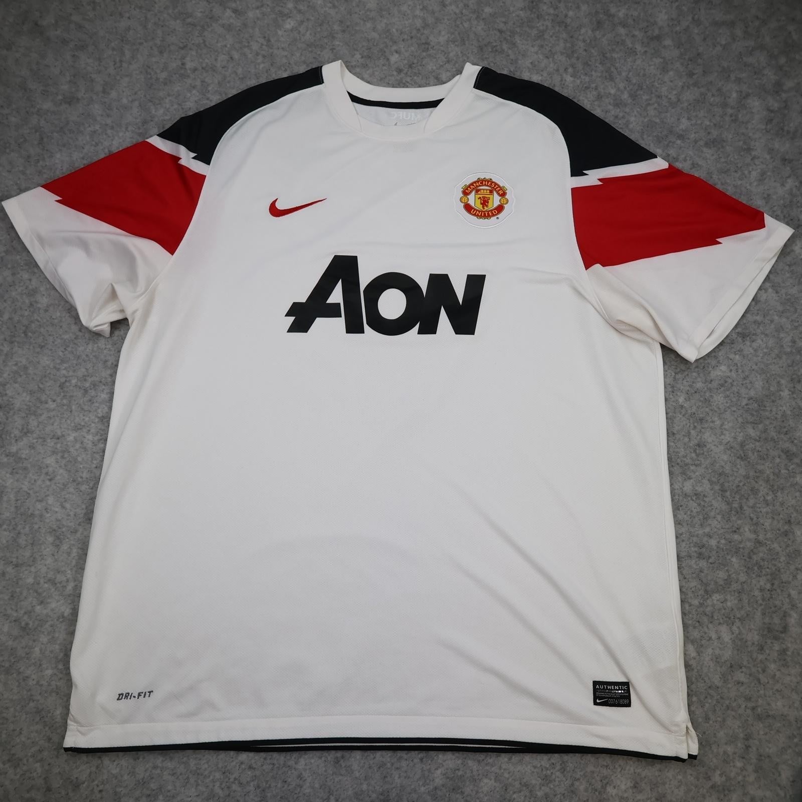 Manchester United Shirt Mens 2XL White Away 2010 2012 Nike Soccer Jersey