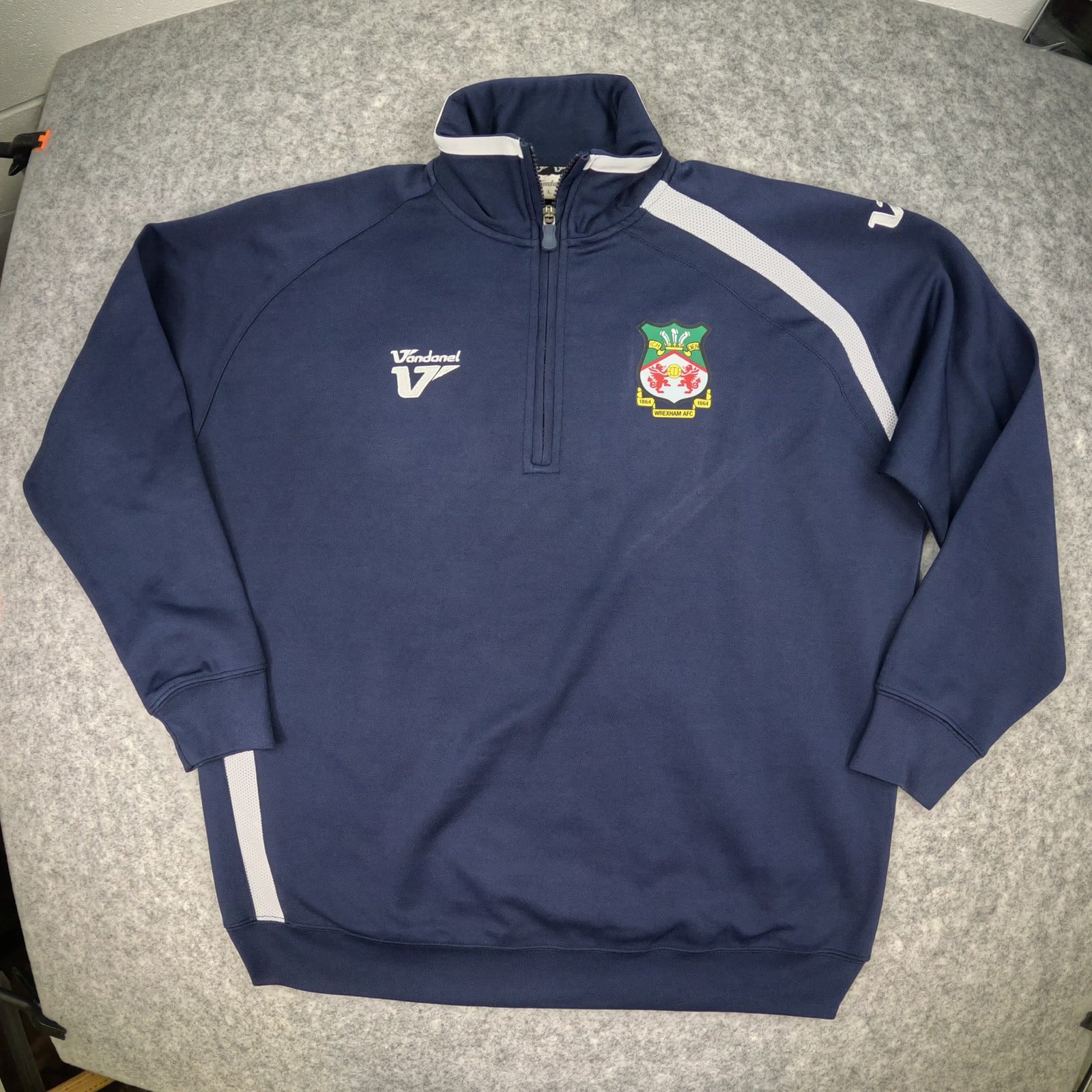 Wrexham AFC Quarter Zip Top Large Navy Vandanel Long Sleeve Football 1 4 Zip