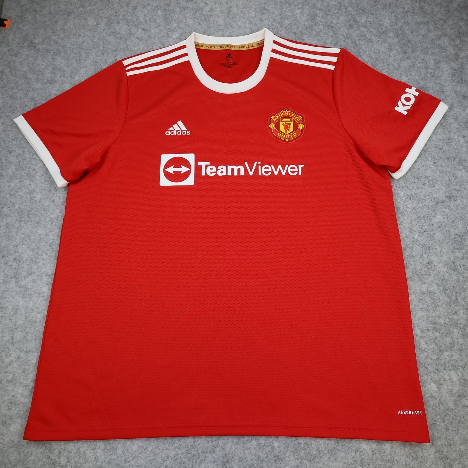 Manchester United Shirt Mens 2XL Red Home 2021 2022 Adidas Soccer Jersey