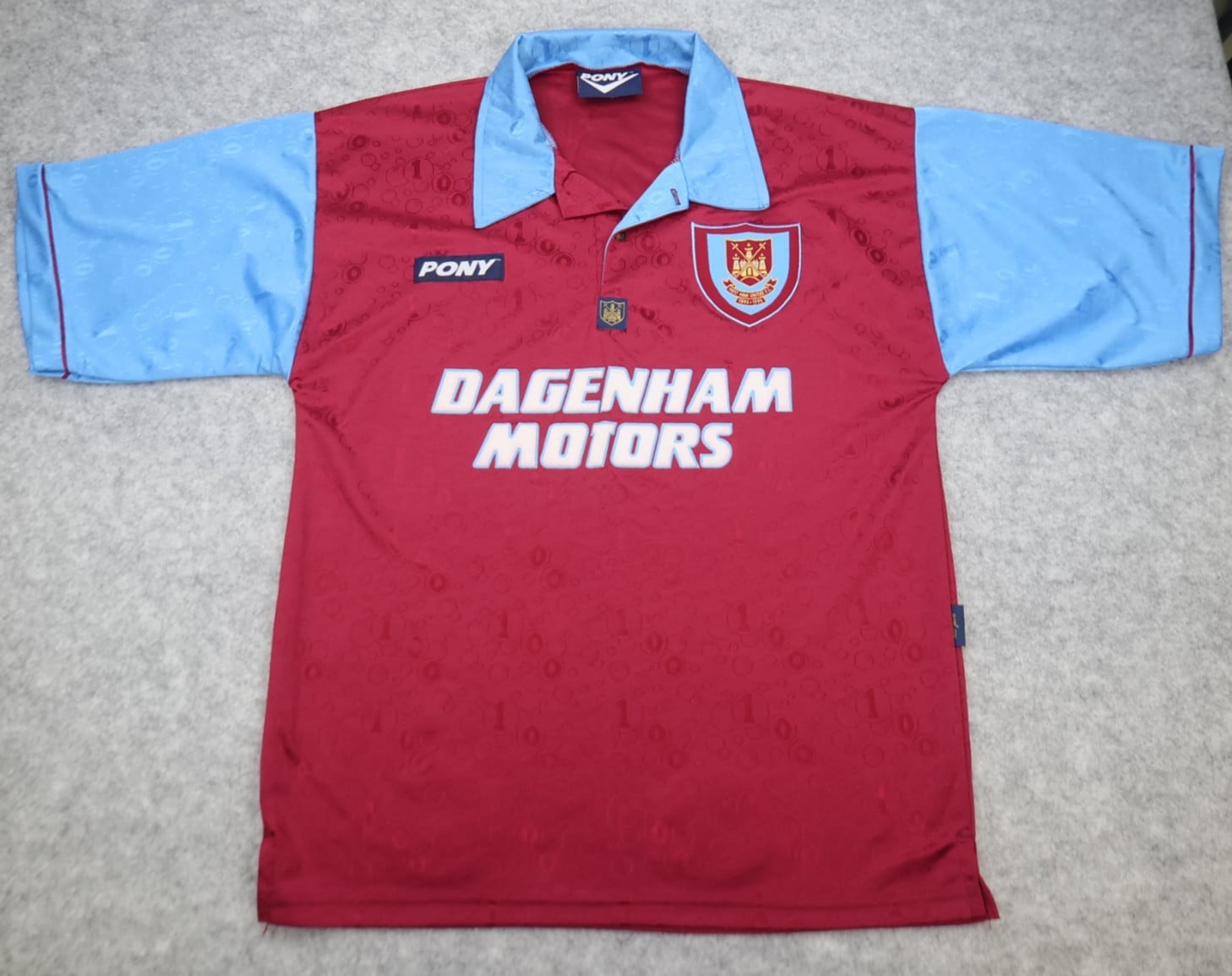 Vintage West Ham Shirt Medium Blue 1995 1997 Pony Home Shirt Soccer Jersey