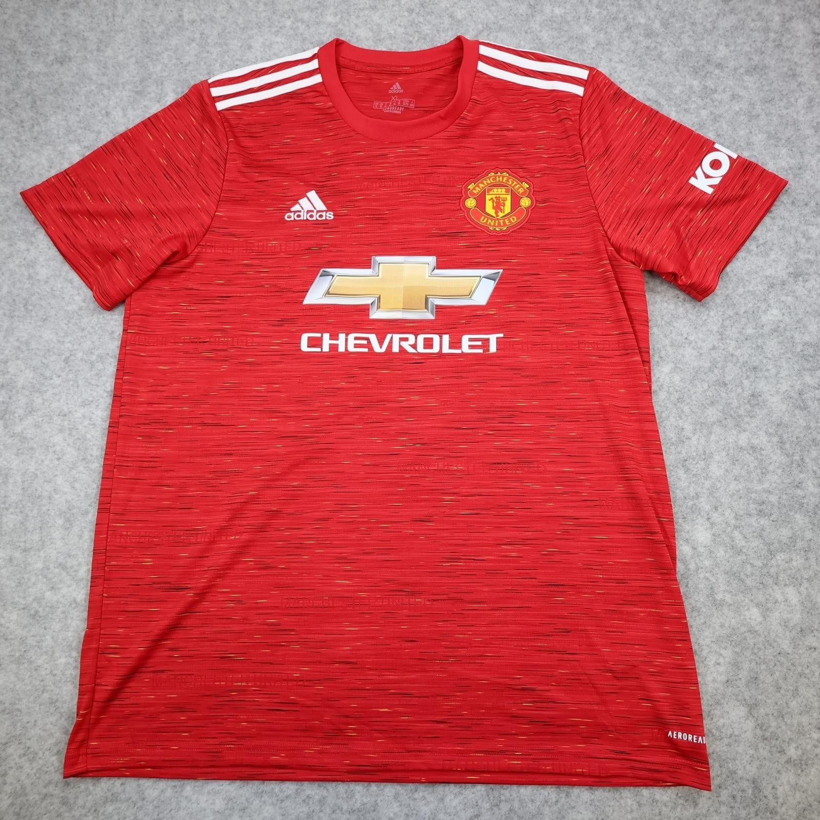 Manchester United Shirt Mens XL Red Home 2020 2021 Football Adidas Chevrolet