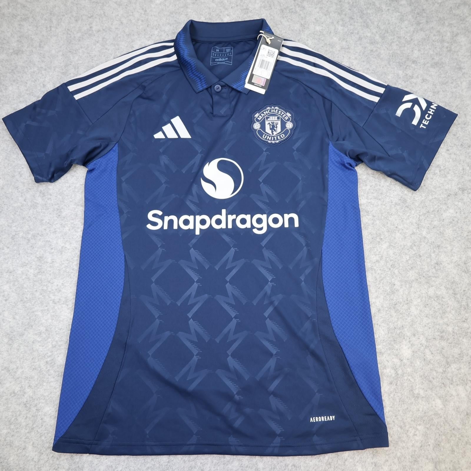 Manchester United Away Shirt Mens Medium Blue 2024 2025 Football Adidas Jersey