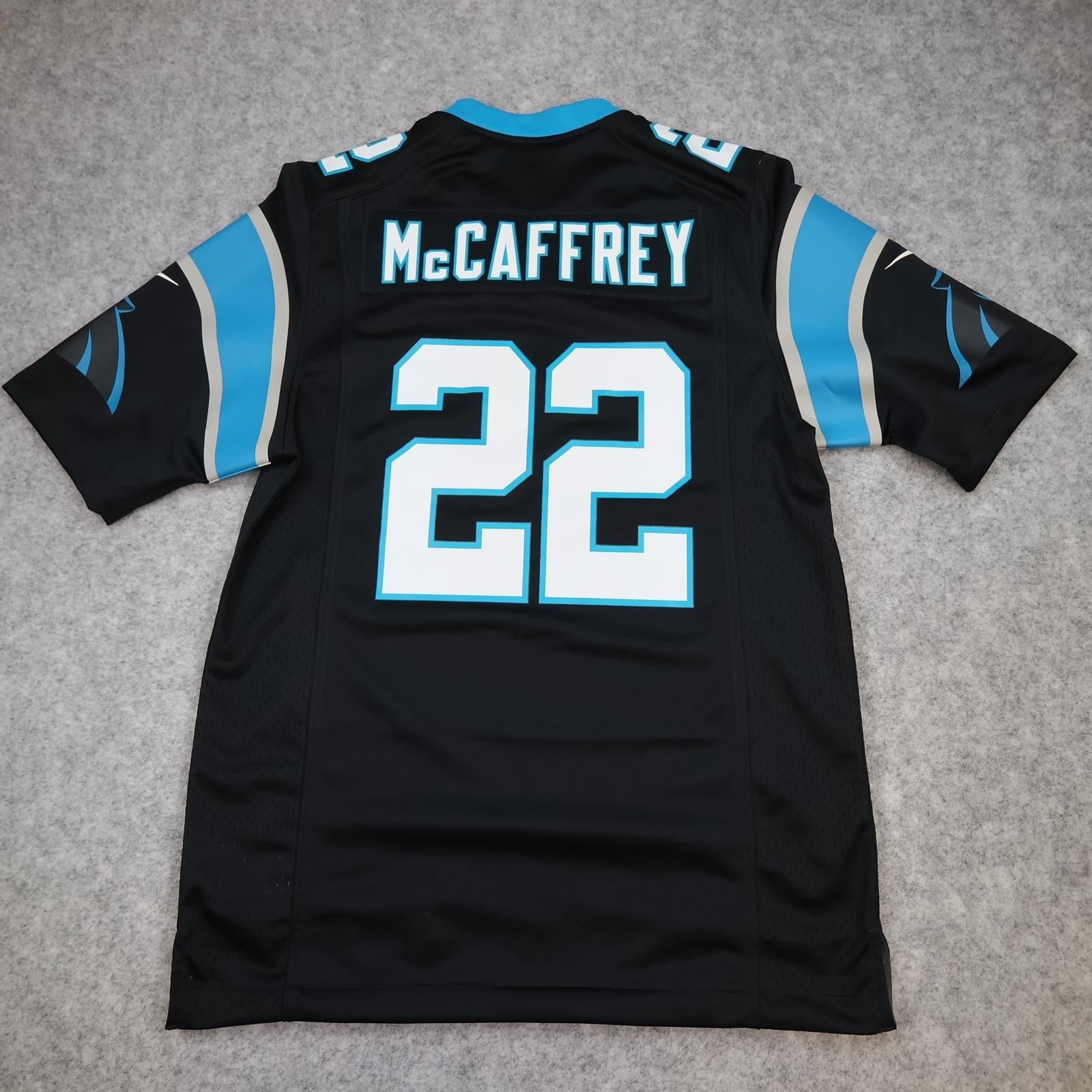 Carolina Panthers Shirt Mens Small Black NFL 2017 2018 Nike McCaffrey 22 Jersey