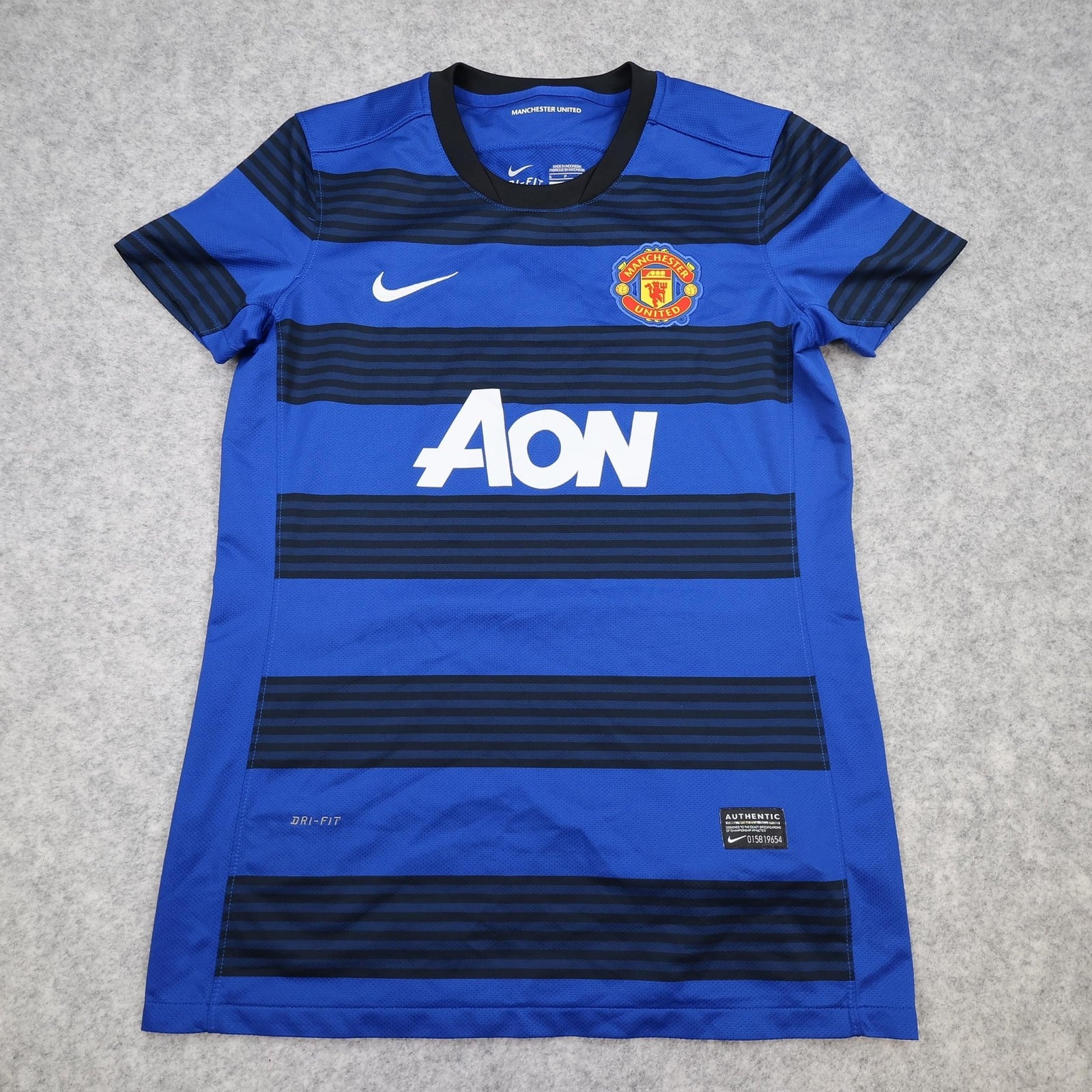 Manchester United Away Shirt Womens Small Size 10-12 Blue 2011 2012 Nike Jersey