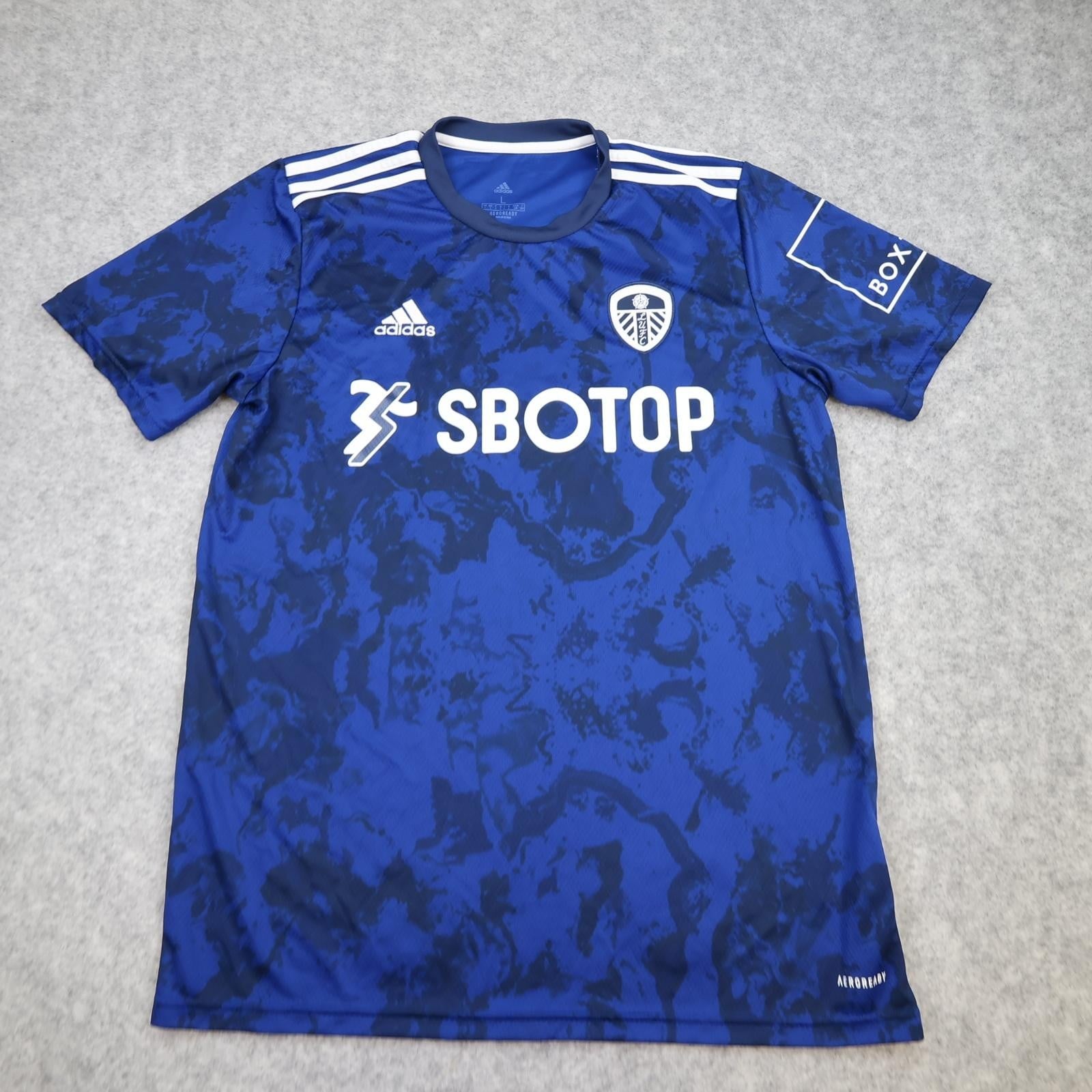 Leeds United Shirt Mens Large Blue 2021 2022 Football Adidas Soccer Jersey