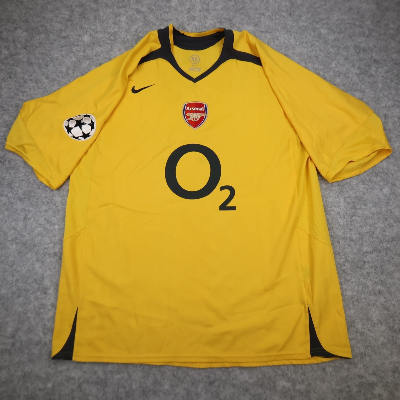 Vintage Arsenal Extra Shirt Large Yellow Away Kit 2005 2006 Nike Thierry Henry