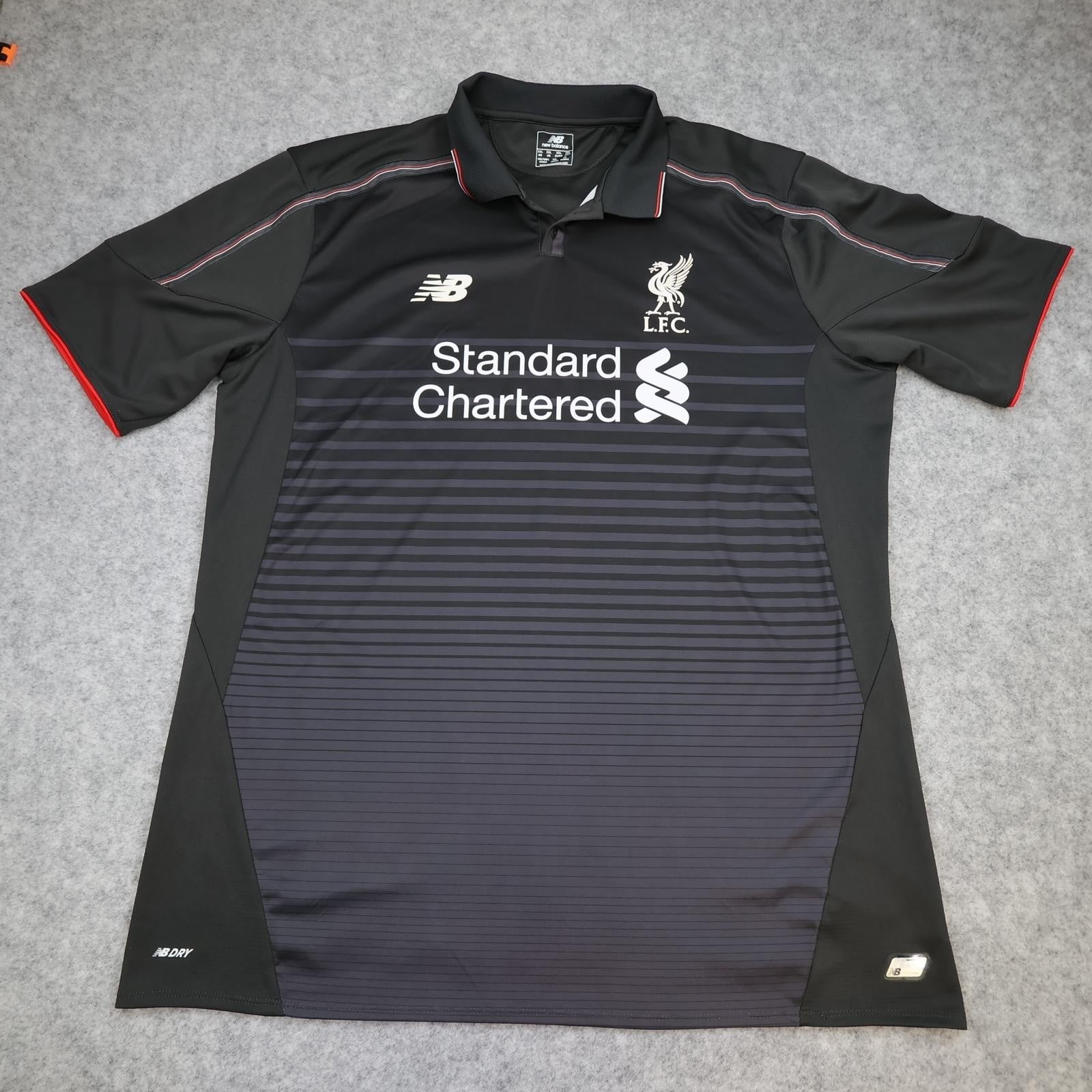 Liverpool Shirt Mens XXL Black 3rd Kit 2015 2016 Football New Balance Jersey