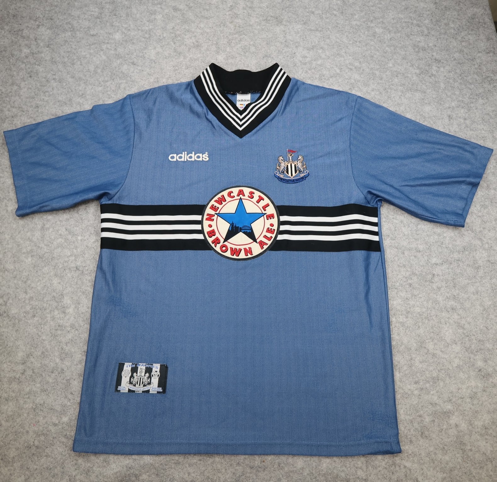 Vintage Newcastle United Shirt Large Blue Away Kit 1996 1997 Jersey Brown Ale