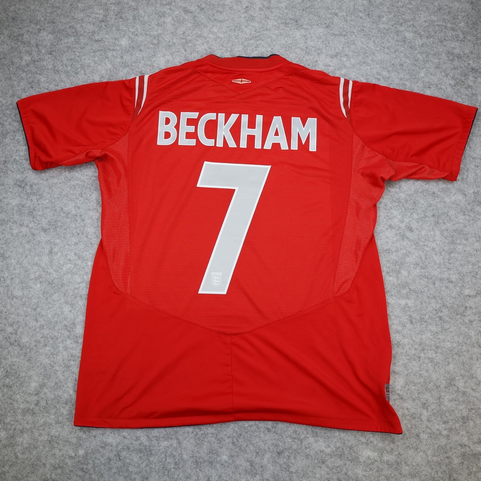 England Football Shirt Large Red Away Euro 2004 2006 Jersey David Beckham