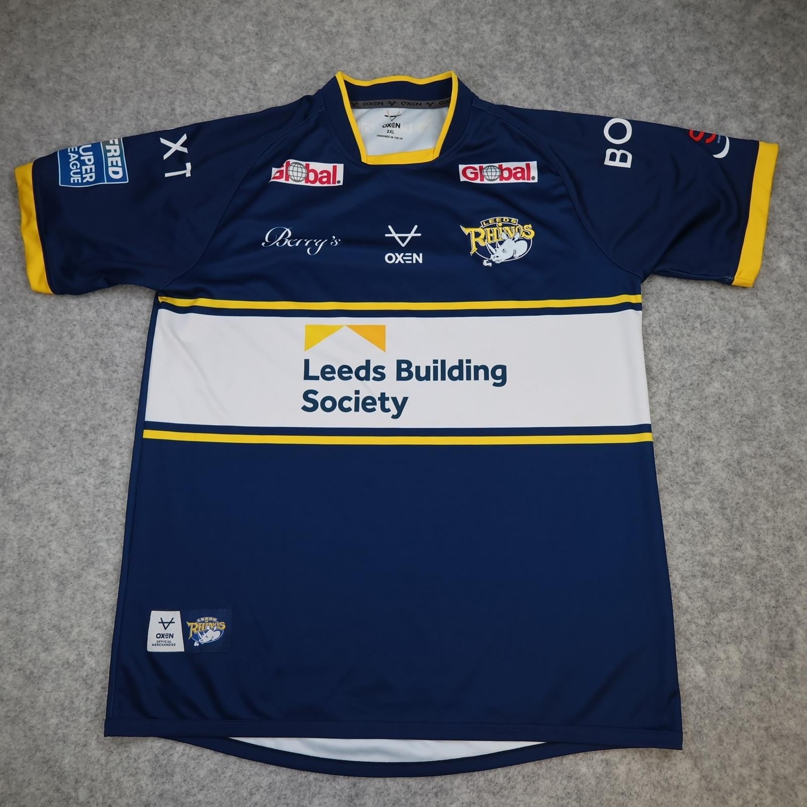 Leeds Rhinos Rugby Shirt Mens 2XL Blue Rugby League Oxen 2023 Jersey
