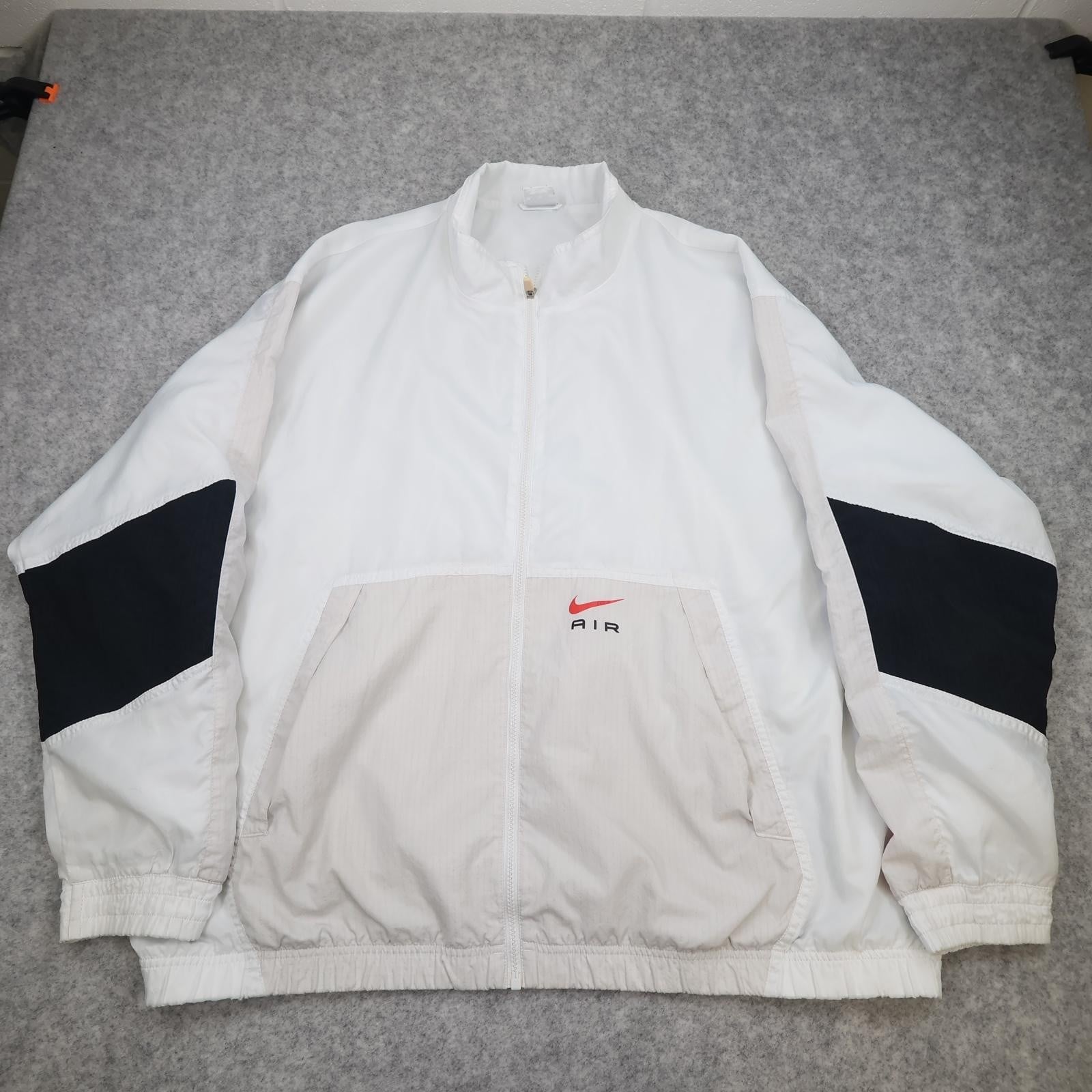 Nike Air Jacket Mens 2XL White Colourblock Full Zip Windbreaker FN7864-121