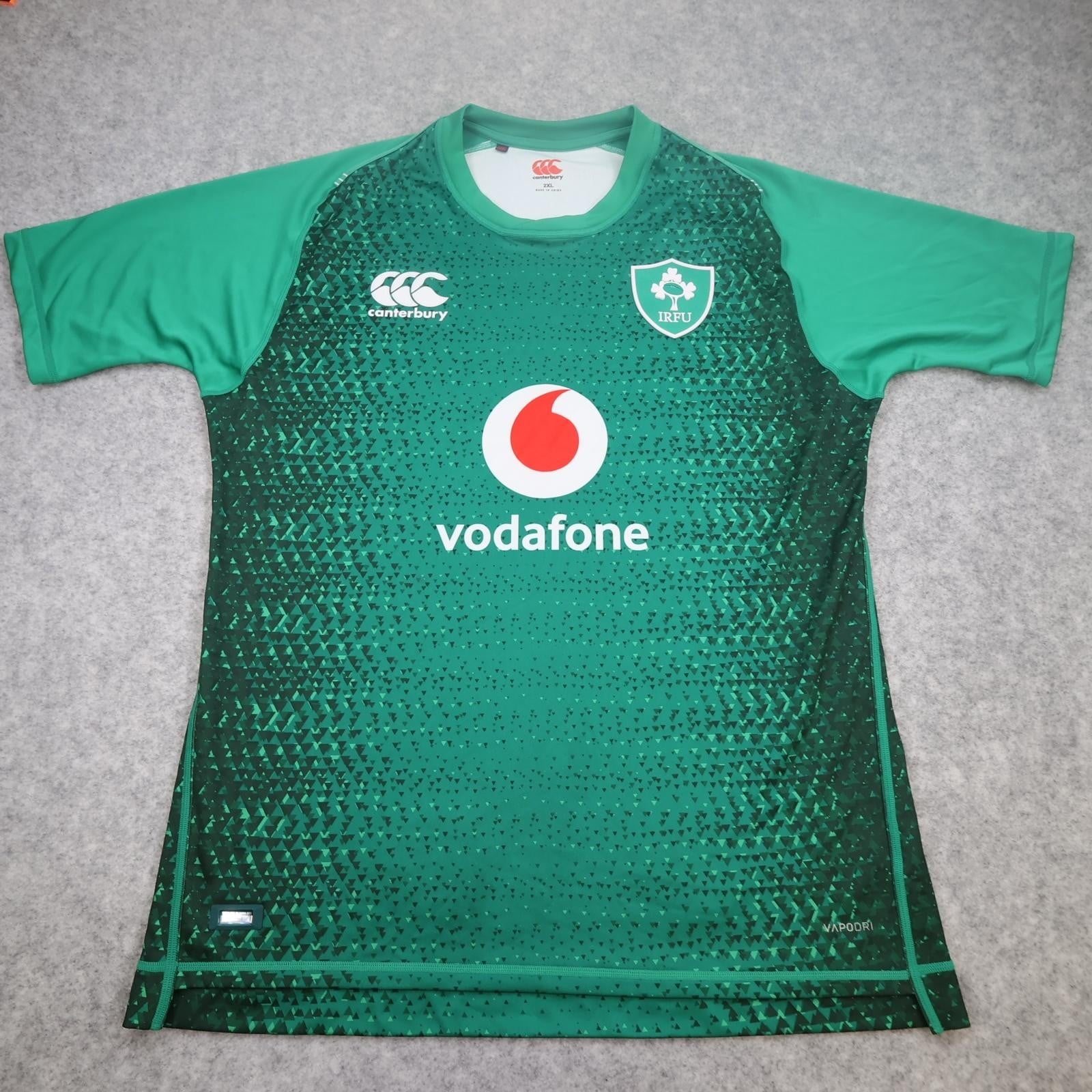 Ireland Rugby Shirt Mens 2XL Green Rugby Union Canterbury 2018 2019 Vapodri