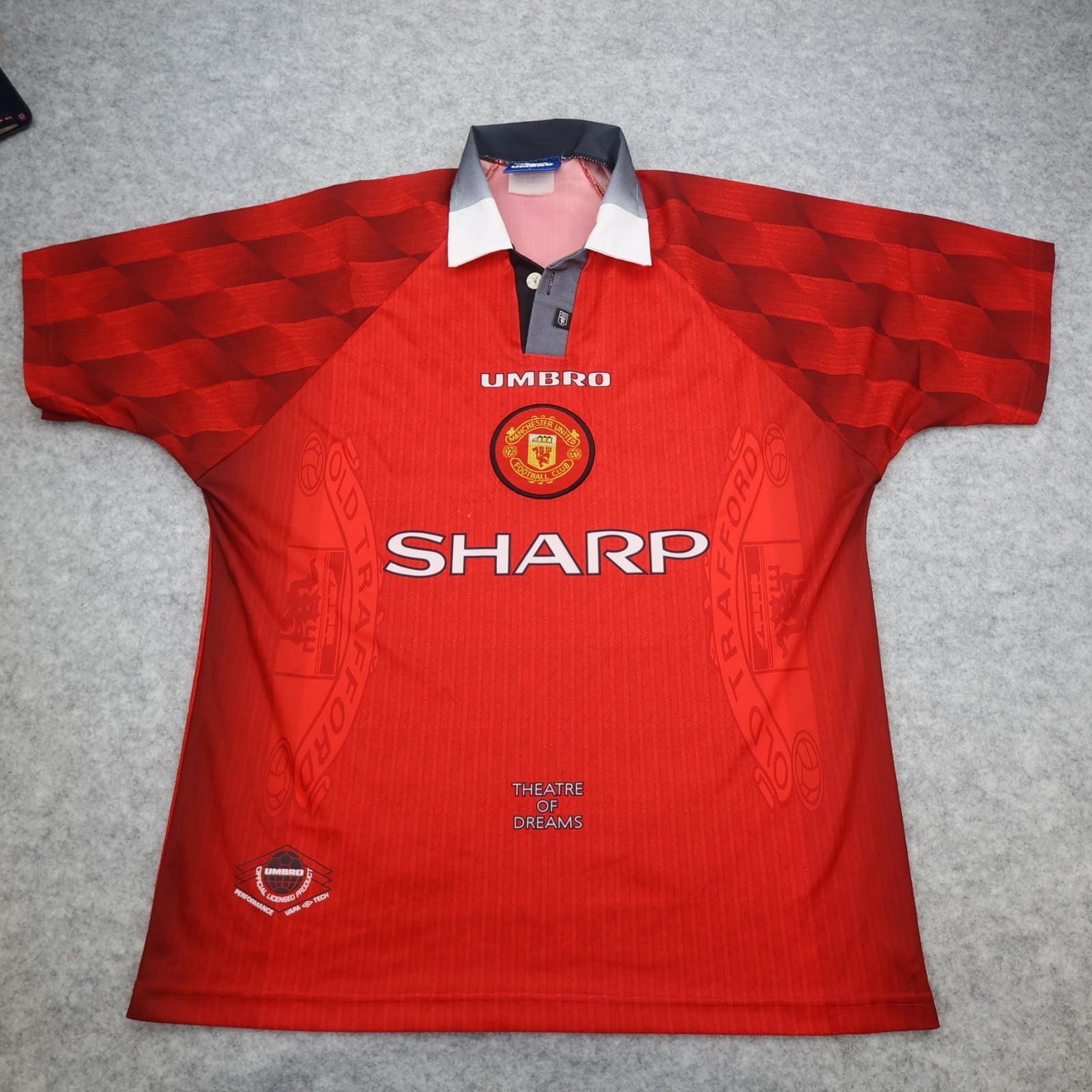 Vintage Manchester United Shirt Large Red Home 1996 1998 Umbro Soccer Jersey