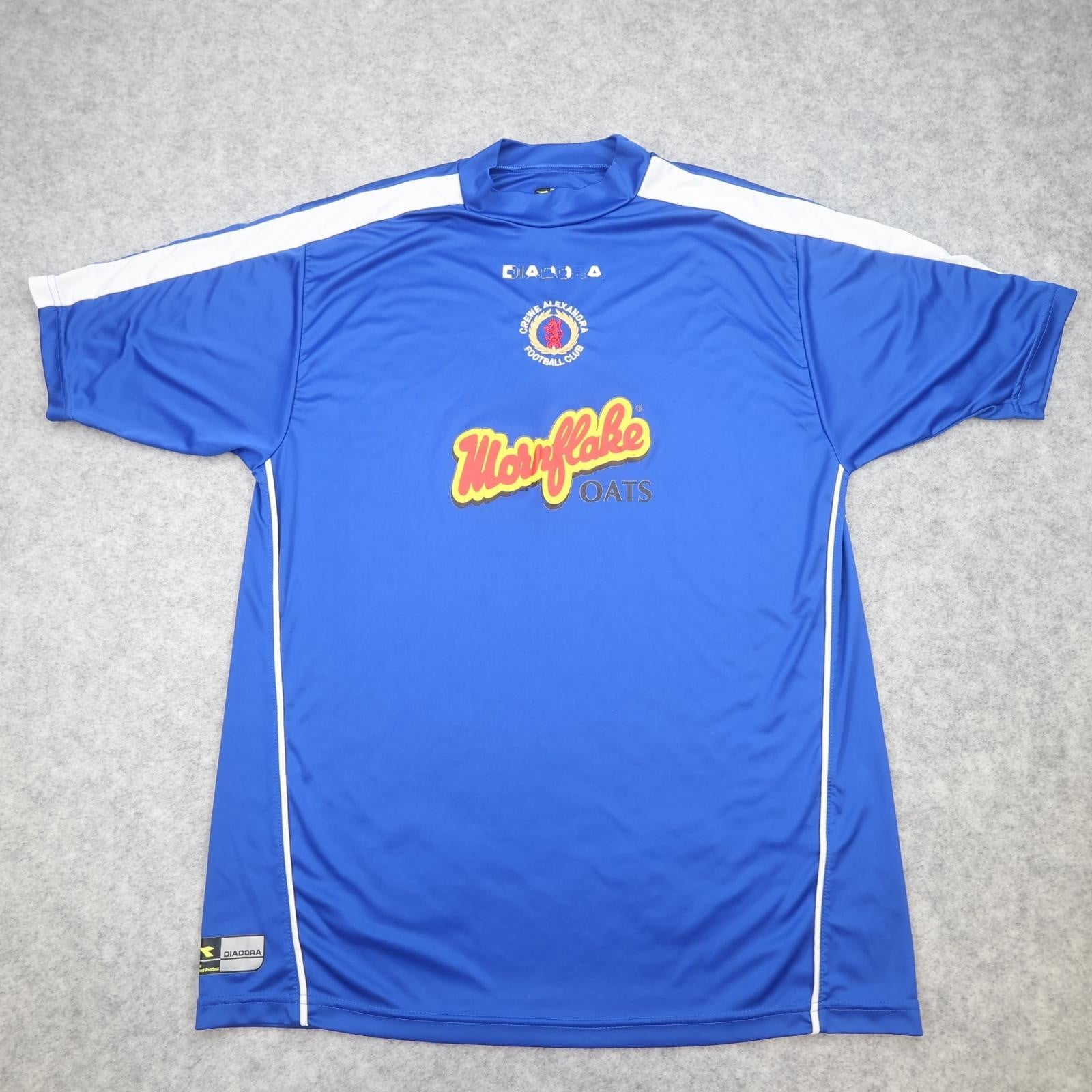 Crewe Alexandra Away Shirt Mens Medium Blue EFL 2005 2007 Diadora Mornflake Oats