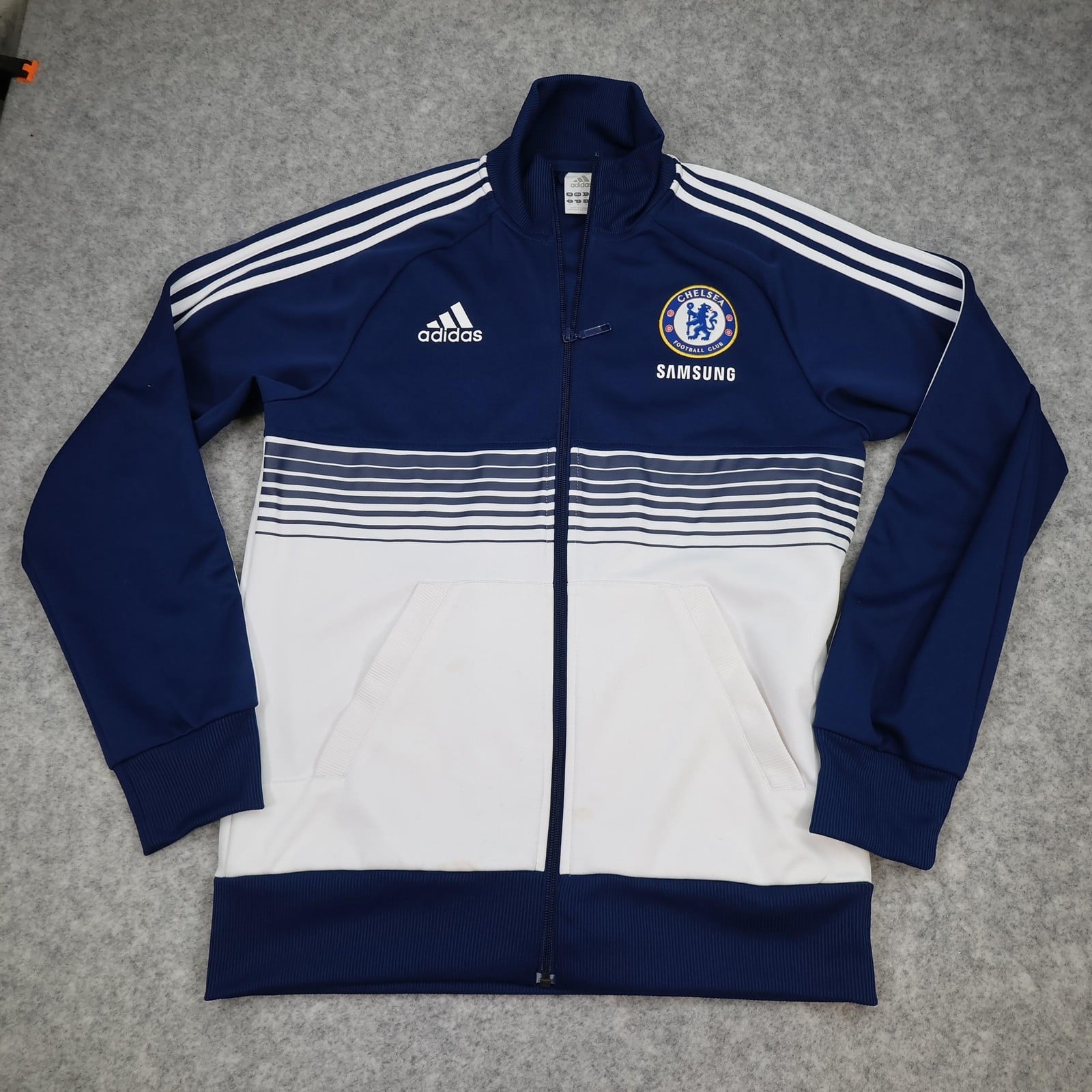 Chelsea Tracksuit Jacket Mens Medium Navy White Track 2011 2012 Anthem Soccer