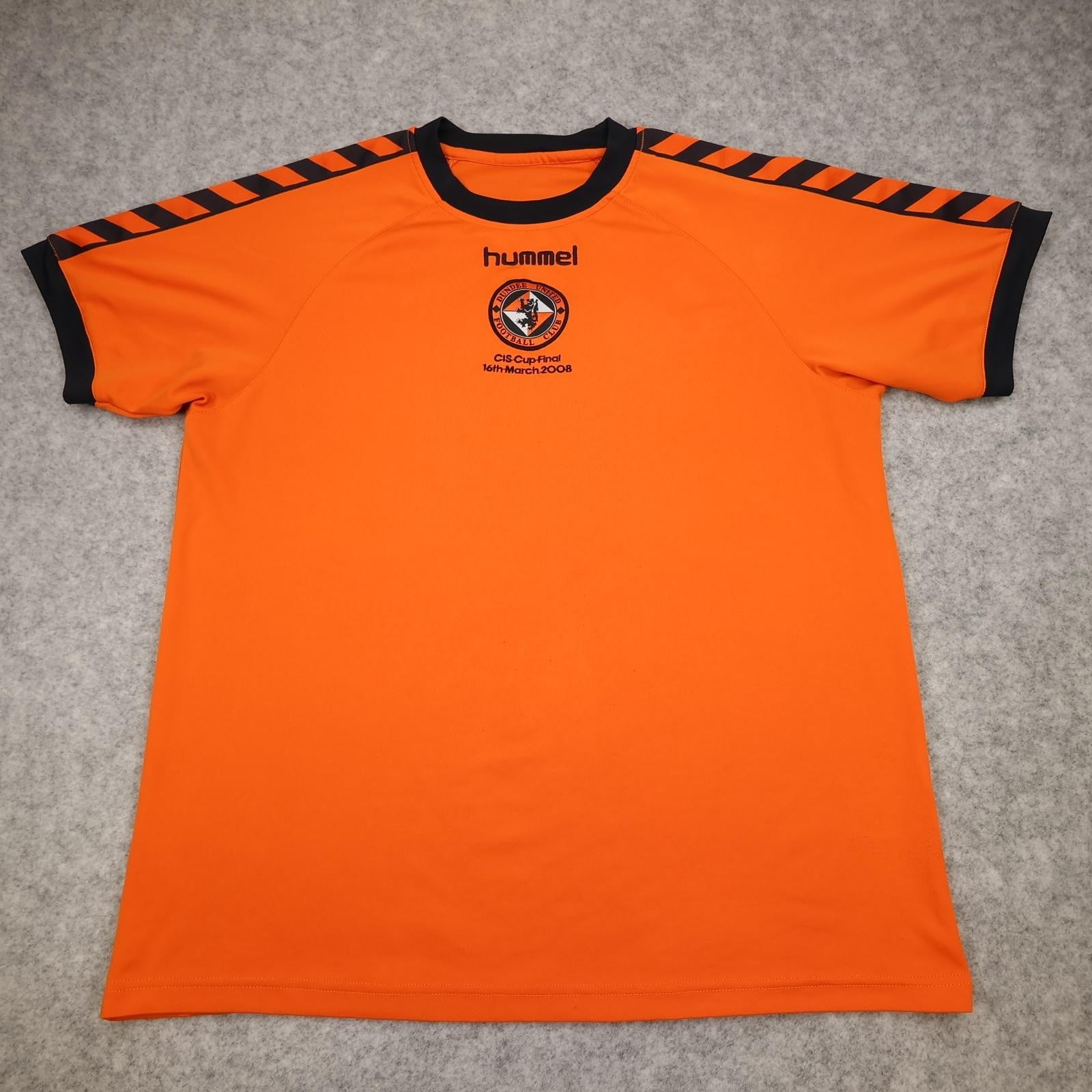 Dundee United Shirt Mens XL Orange Home 2008 CIS Cup Football Hummel Jersey