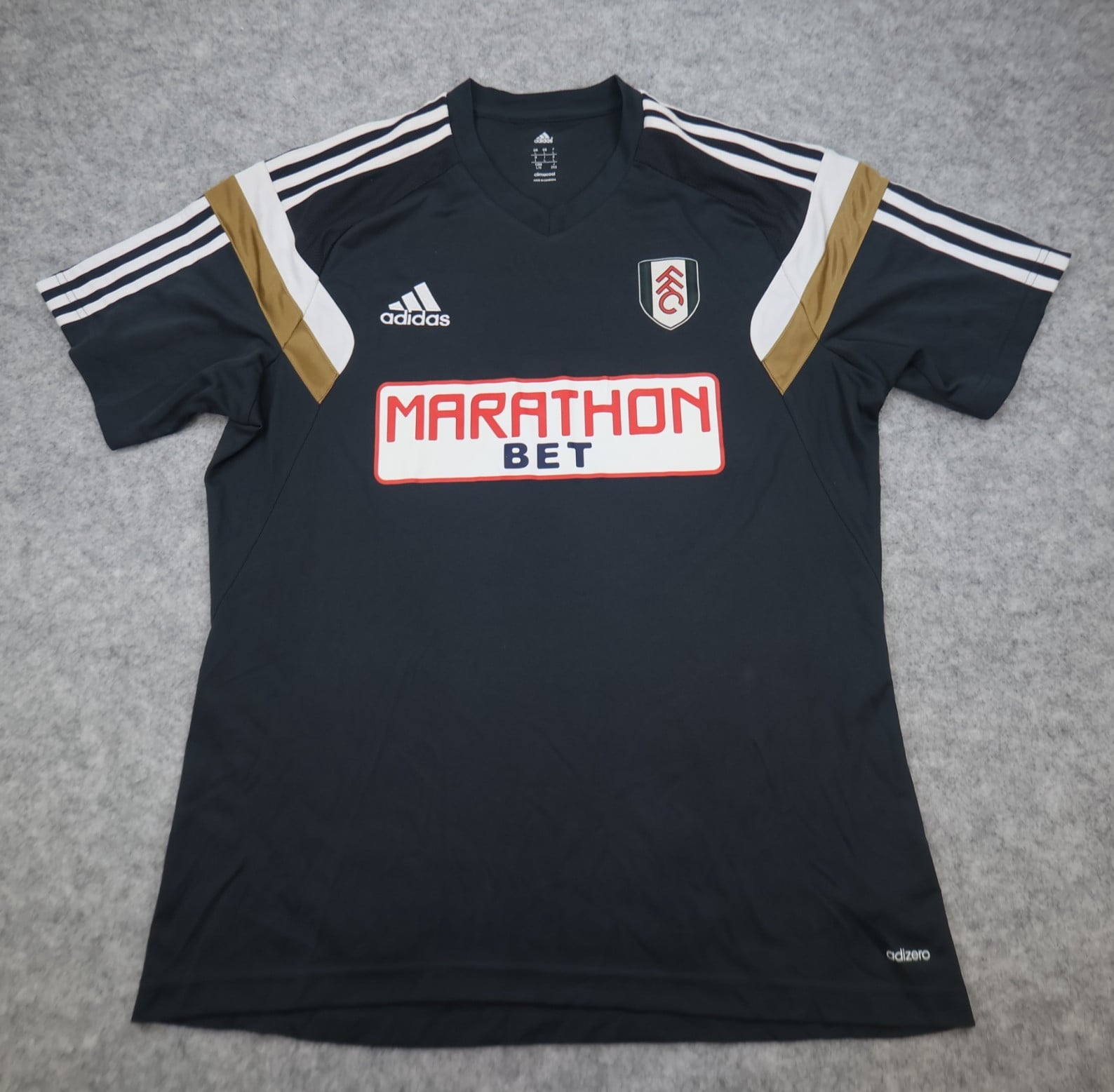Fulham FC Shirt Large Black Training Kit 2012 2013 Adidas Jersey Training shirt