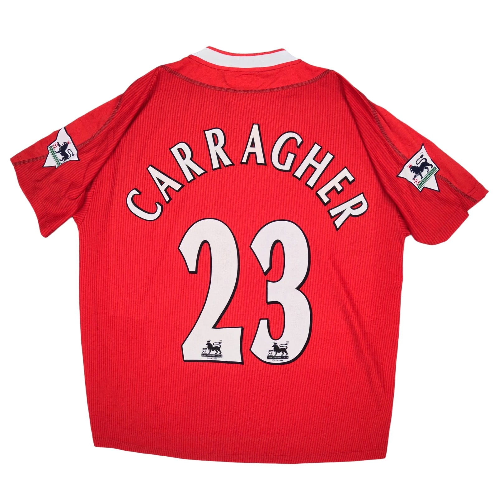 Liverpool Football Shirt Large Red Striped Home 2002 2004 Reebok Carragher 23