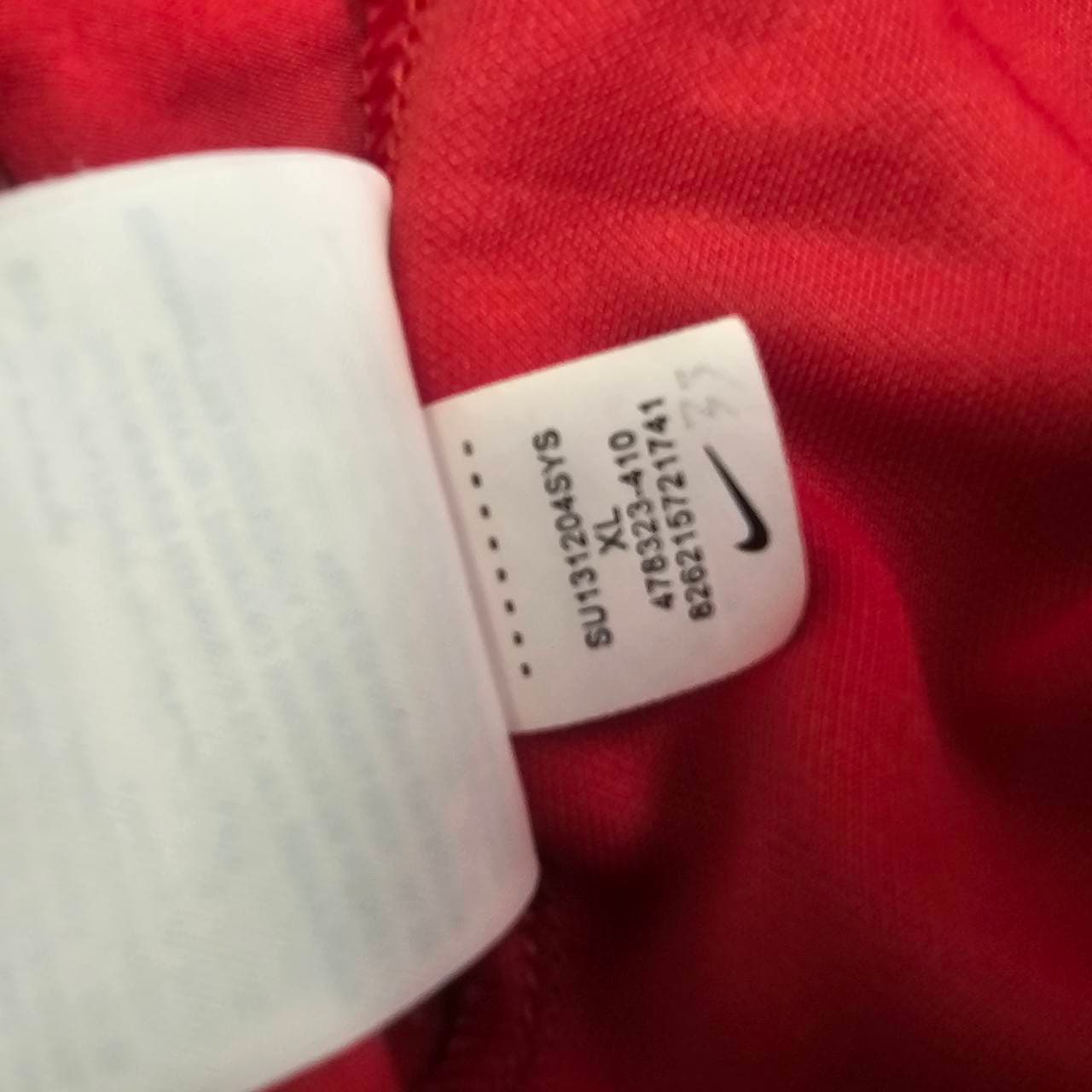 Not genuine Nike small product code label