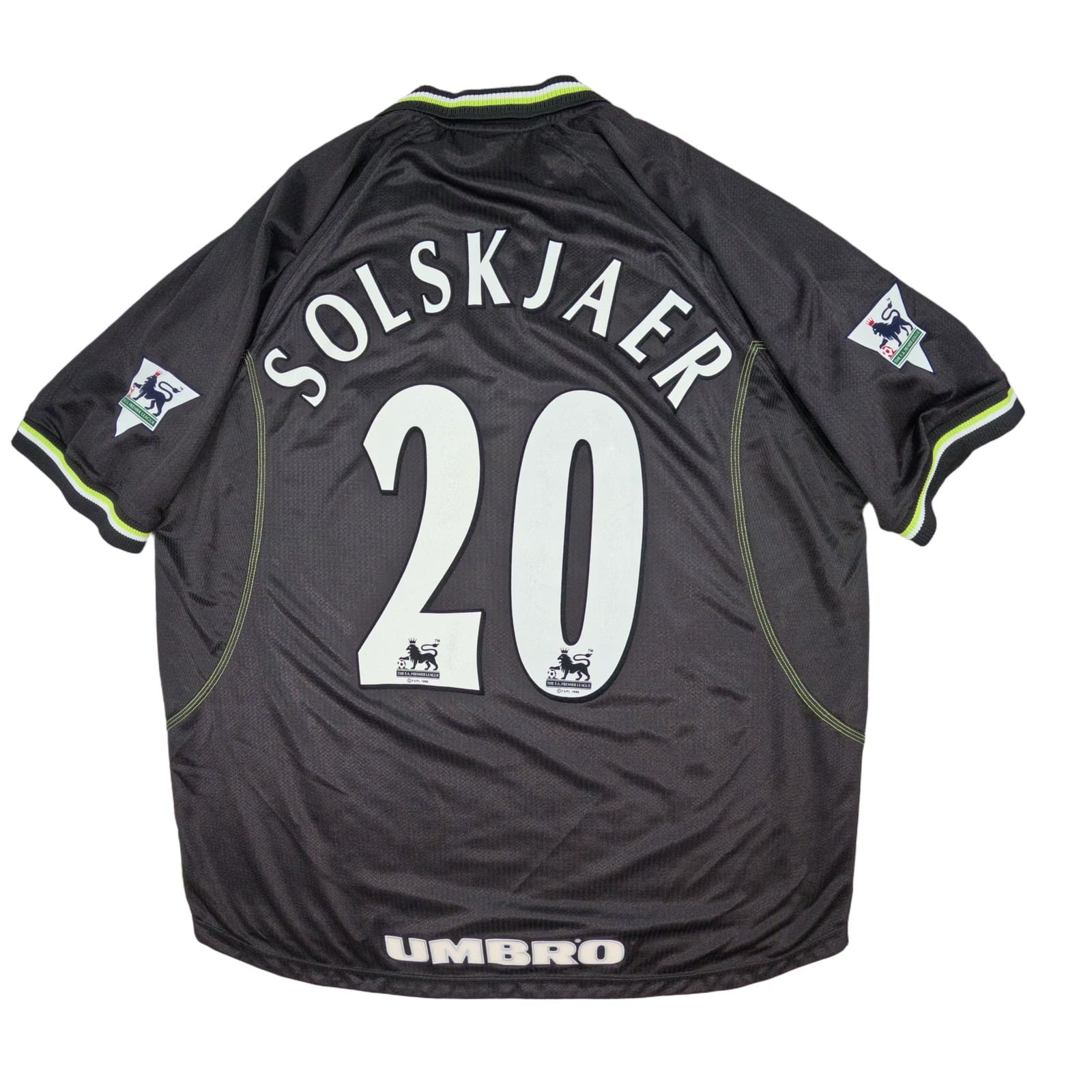 Manchester United Football Shirt 2XL Black Third 1998 1999 Umbro Solskjaer 20