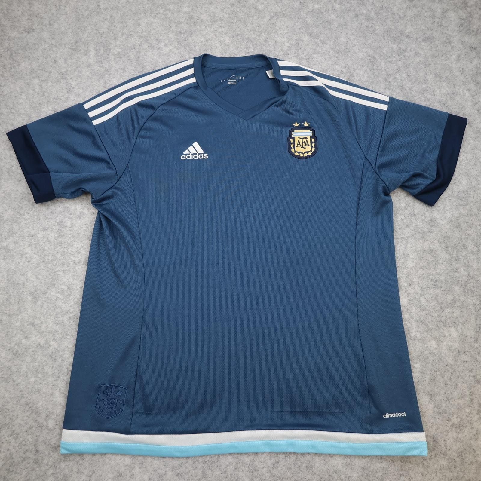 Argentina Away Shirt Mens XL Blue 2015 2016 Adidas Climacool AFA Jersey Top