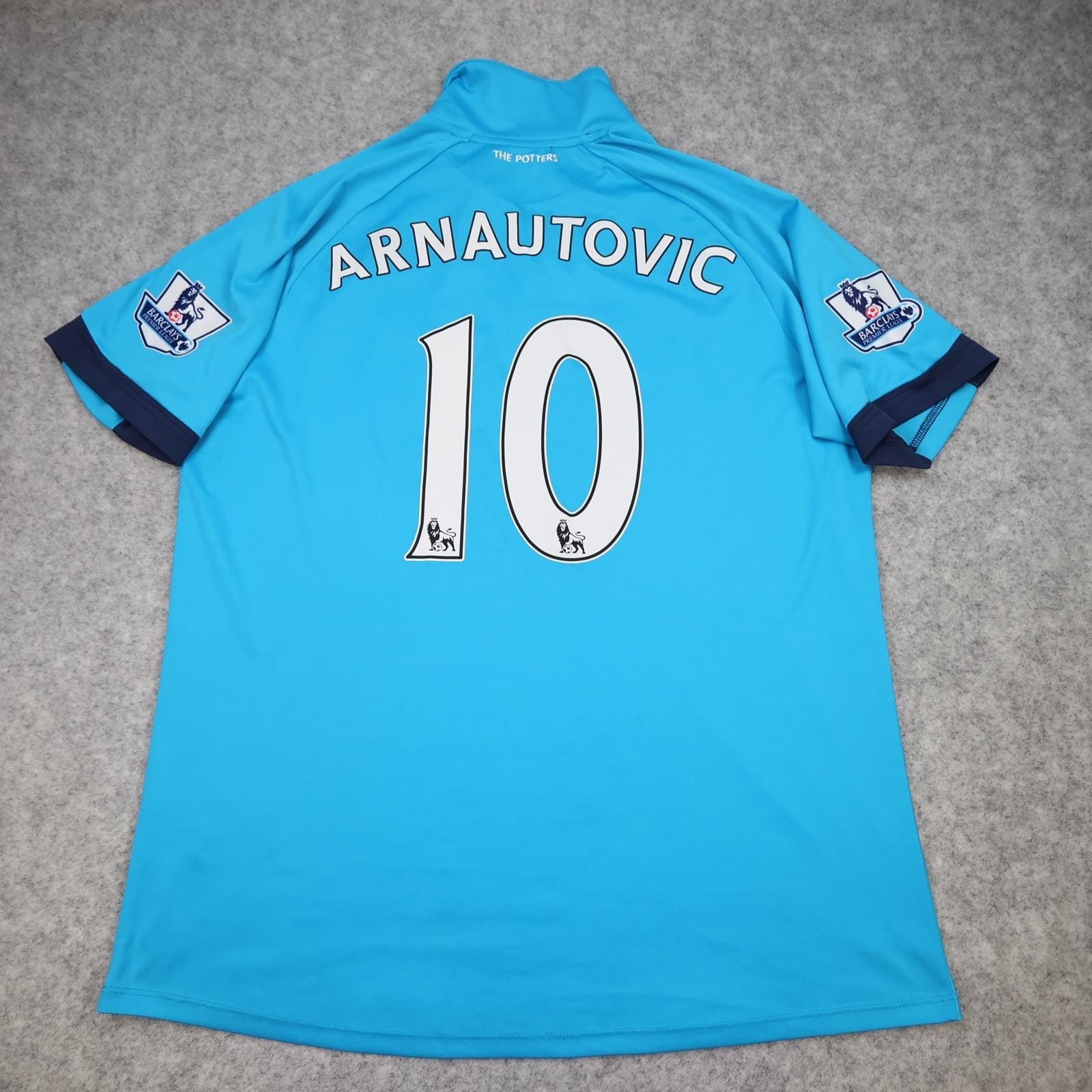 Stoke City Away Shirt Mens XL Blue 2014 2015 Warrior Arnautovic 10 Soccer Jersey