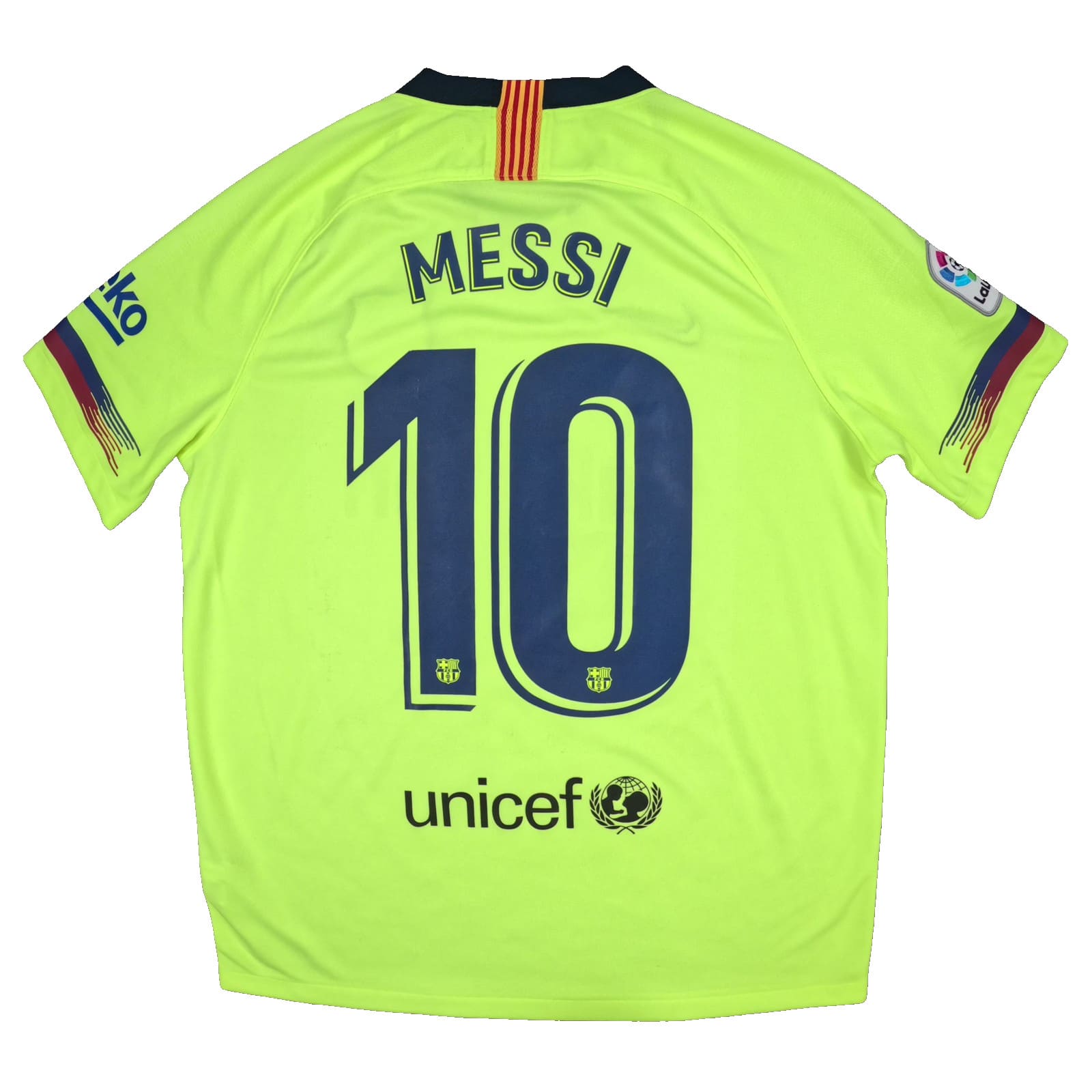 Barcelona Football Shirt Large Yellow Away 2018 2019 Nike Messi 10 918990-703