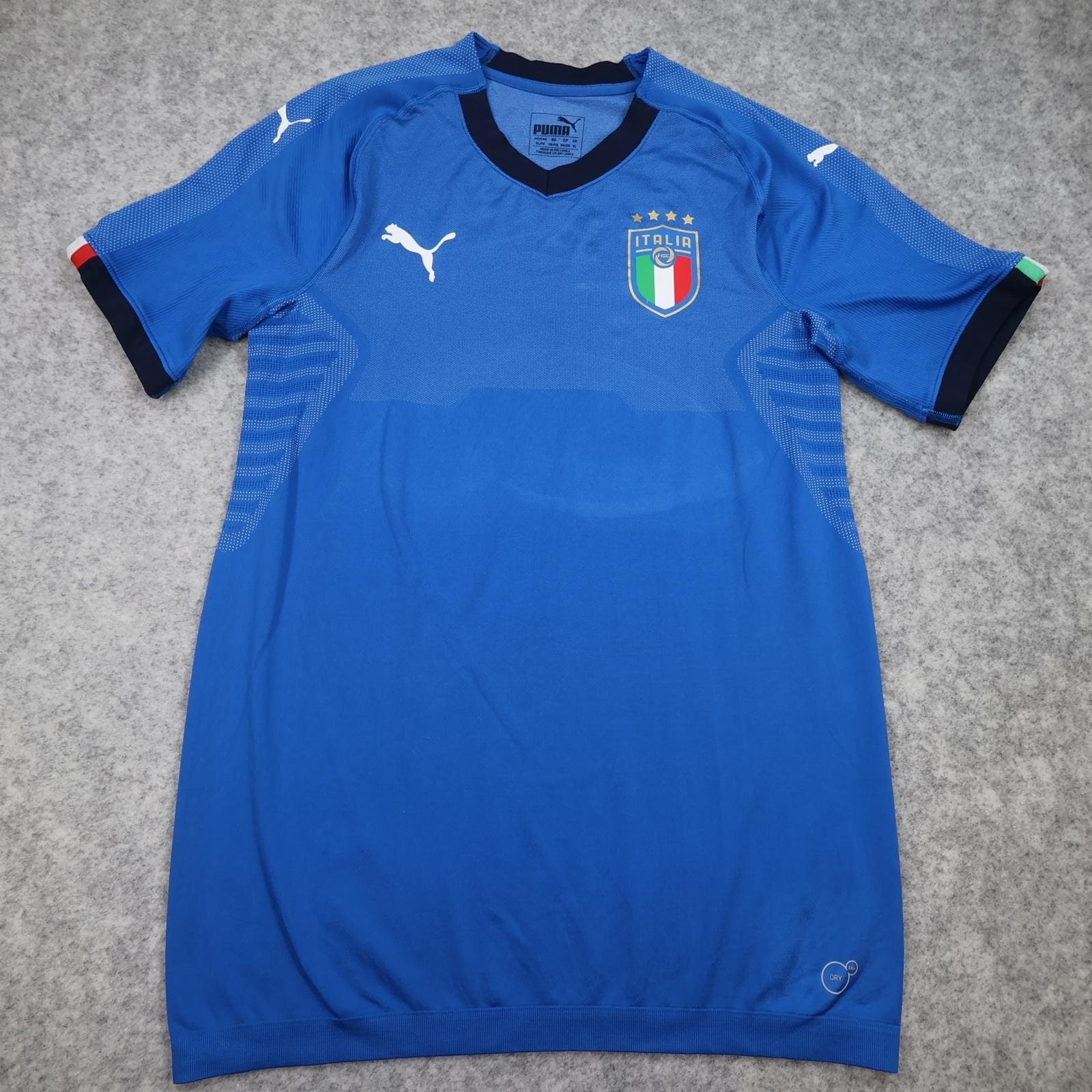 Italy Home Shirt Mens XL Blue 2017 2018 Puma Italia FIGC Badge Jersey Top