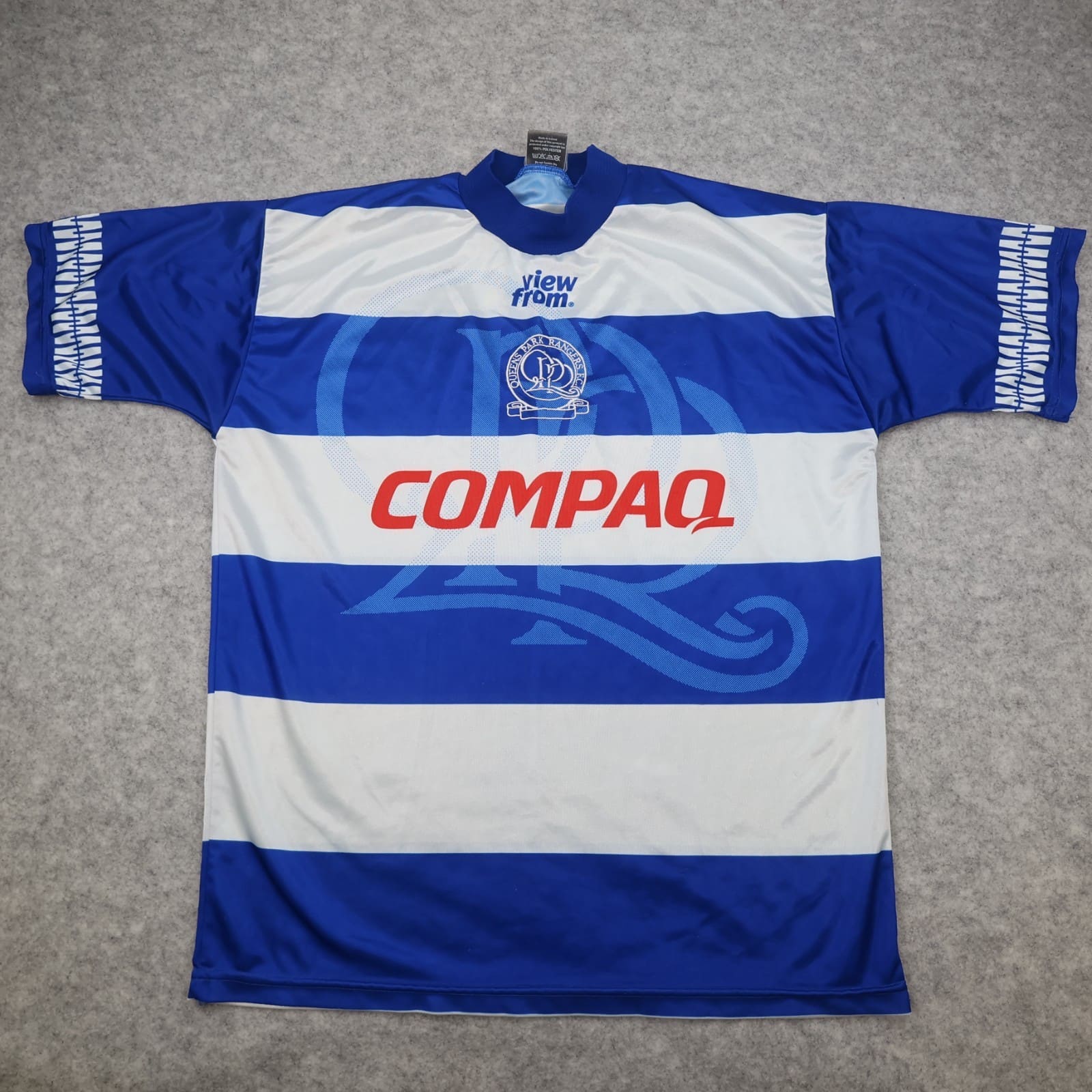Vintage QPR Home Shirt Large Blue 1995 1996 Compaq Soccer Jersey 38/40
