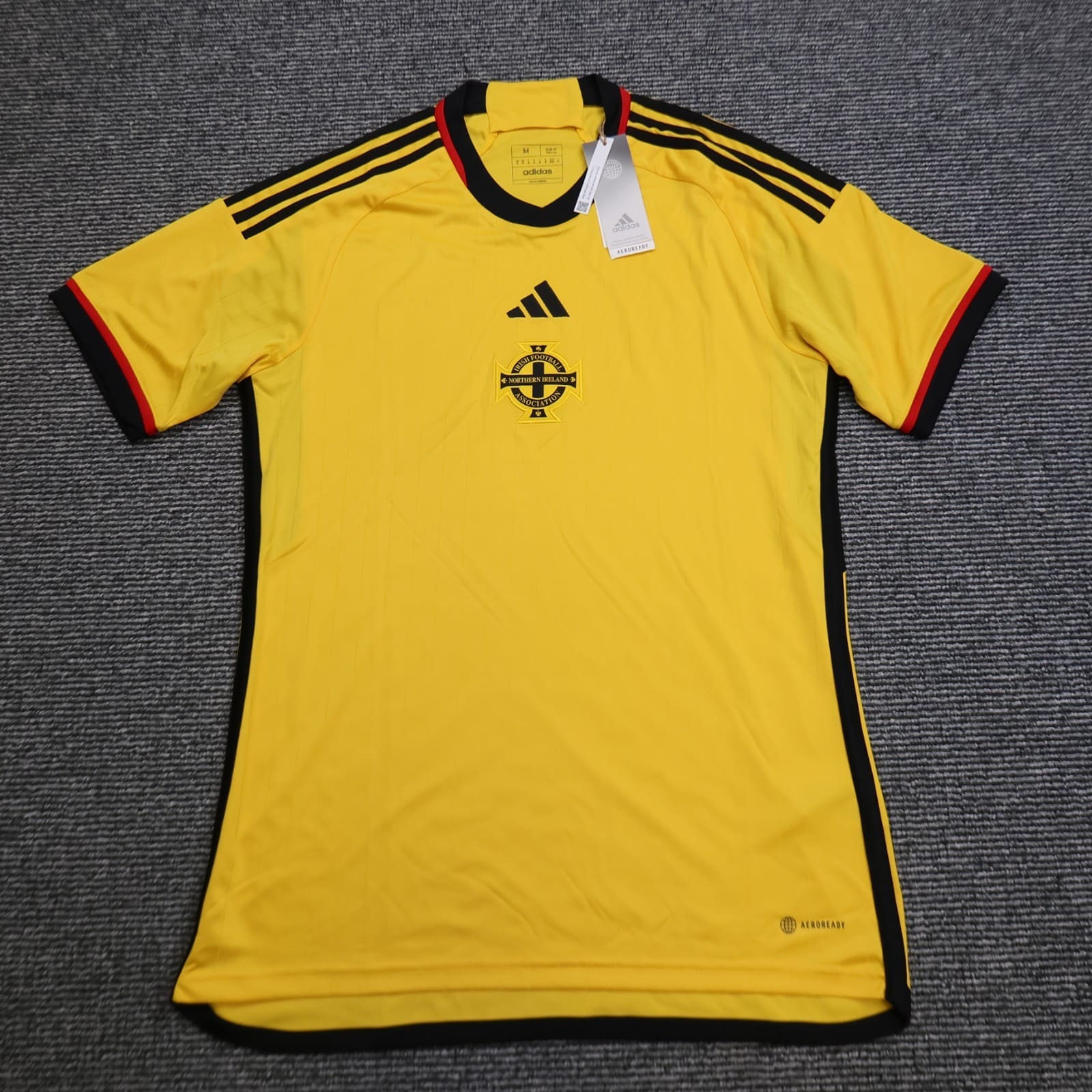 Northern Ireland Football Shirt Medium Yellow Adidas Away Kit 2022 2023 Jersey