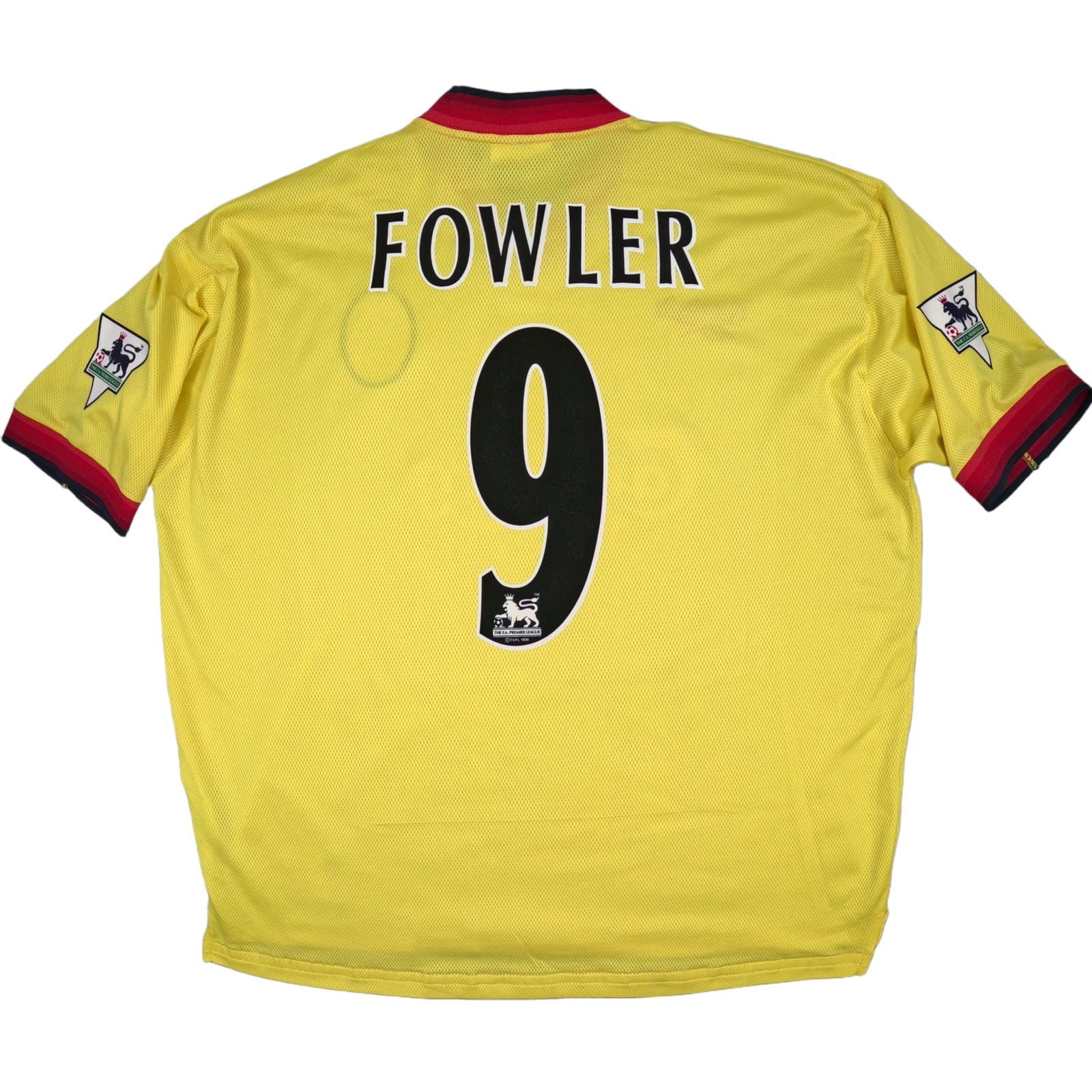 Liverpool Football Shirt 2XL 46 48 Yellow Away 1997 1999 Reebok Robbie Fowler 9