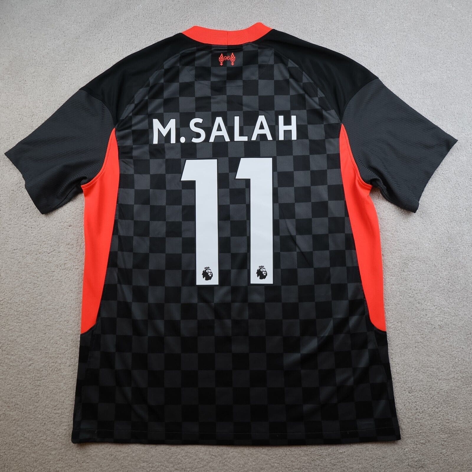 Liverpool Shirt Large Black Away Kit 2020 2021 Nike Soccer Jersey Mo Salah 11