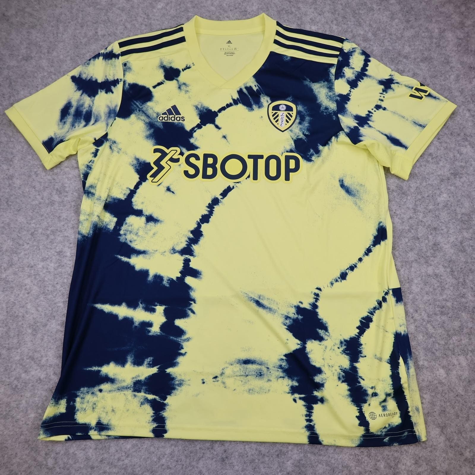 Leeds United Away Shirt Mens XL Yellow 2021 2022 EPL Football Adidas SBOTOP