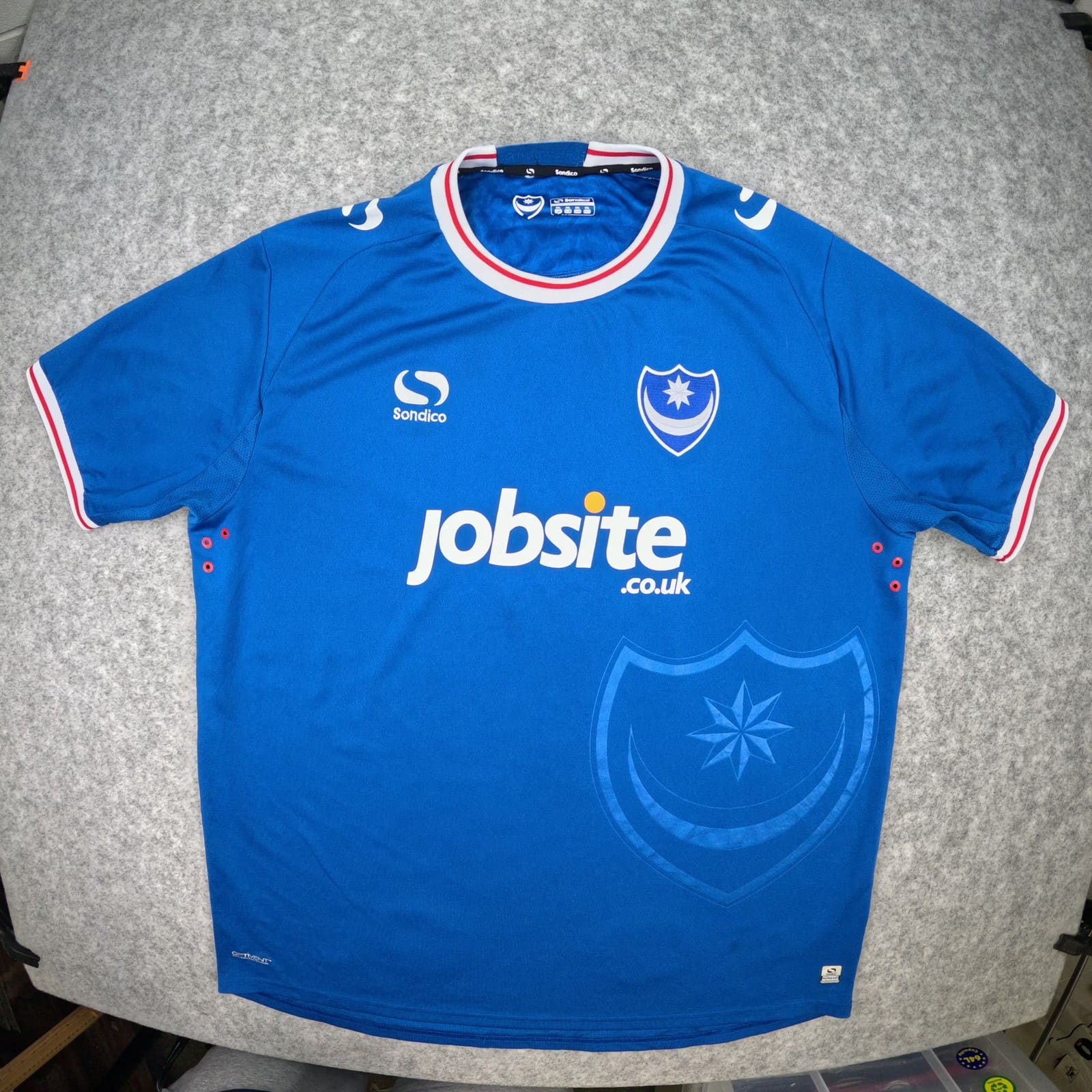 Portsmouth Football Shirt 2XL Blue Home Sondico 2017 2018 Soccer Jersey