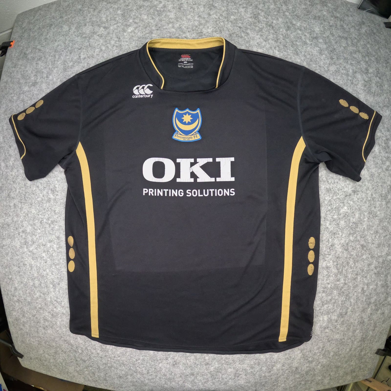 Portsmouth FC Football Shirt 3XL Black Away 2007 2008 Canterbury Soccer Jersey