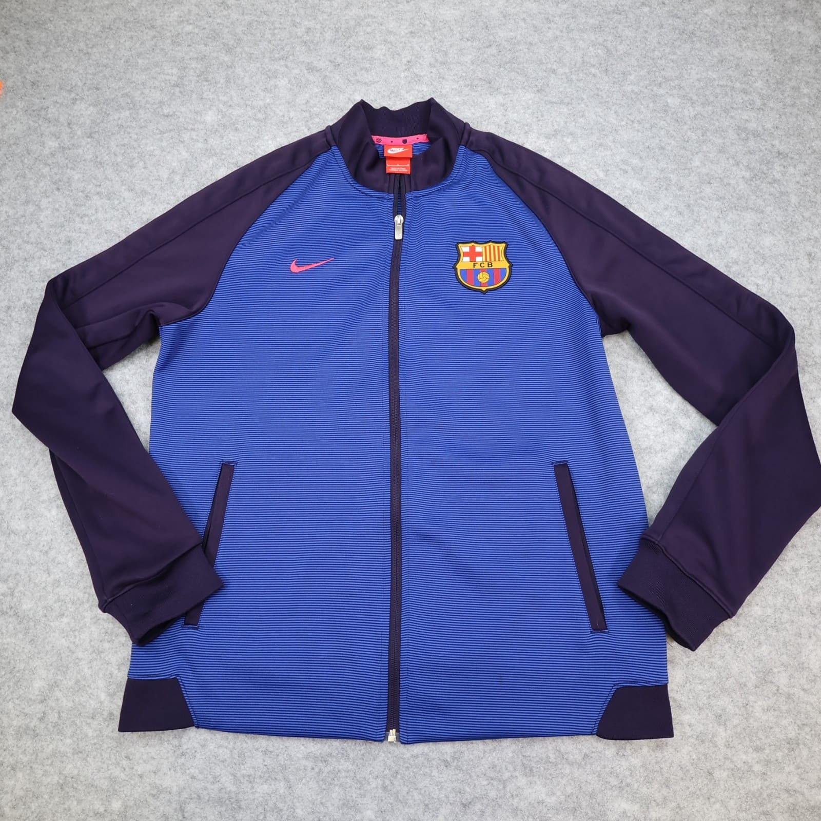 Barcelona Tracksuit Large Training Jacket Nike Track Mens Blue 2016 2017 Zipped