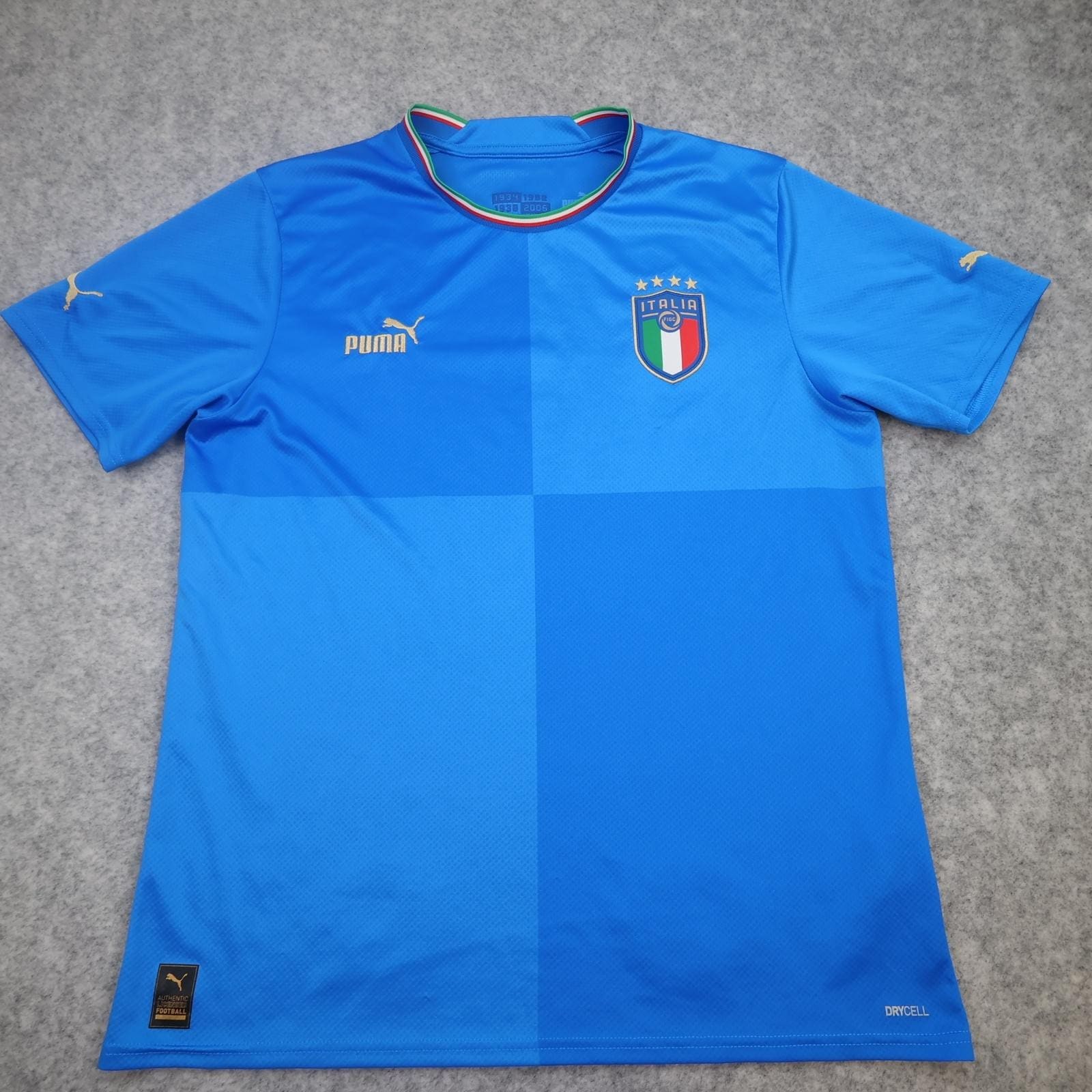 Italy Home Shirt Mens Large Blue 2022 2023 Football Puma Italia Top Jersey