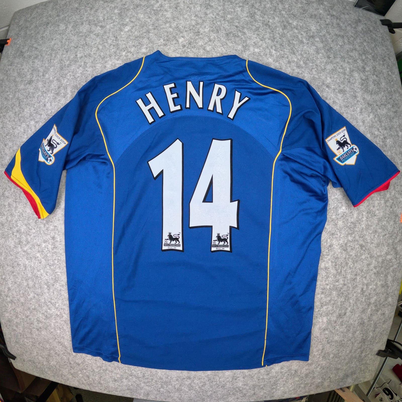 Arsenal Football Shirt 2XL Blue Away 2004 2006 Nike Henry 14 Soccer Jersey