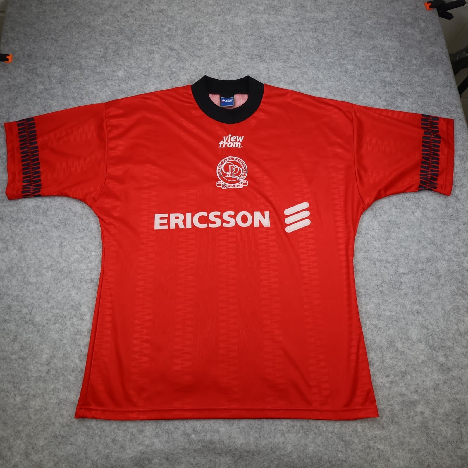 Vintage QPR Away Shirt Extra Large Red 1996 1997 Soccer Jersey Ericsson