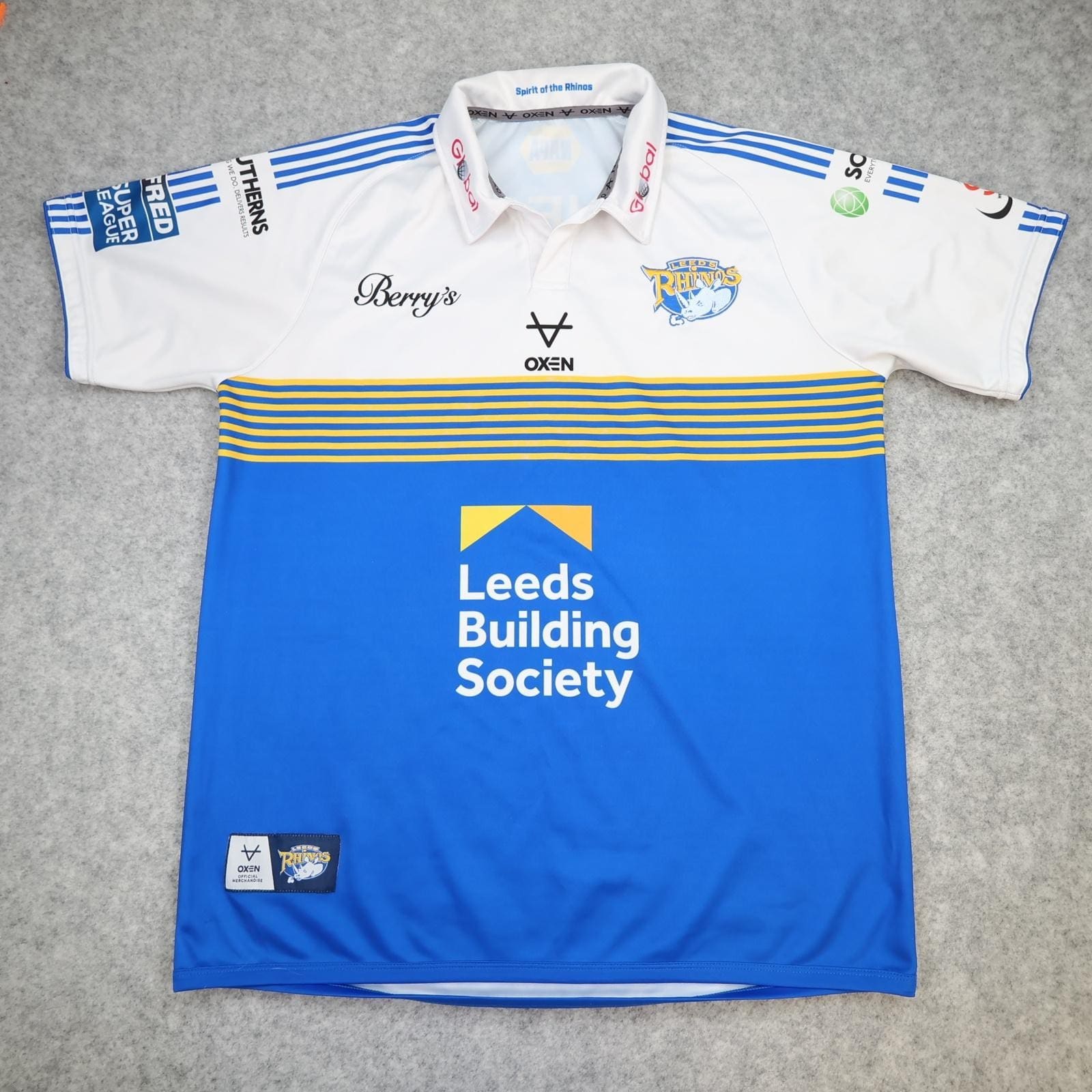 Leeds Rhinos Rugby Shirt Mens Extra Large Rugby League Oxen Building Society