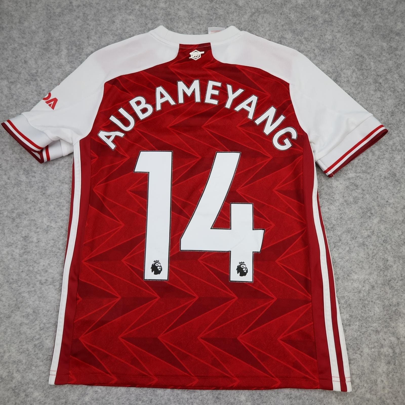 Arsenal Shirt Kids 13-14 Red Home 2020 2021 Adidas Aubameyang 14 Soccer Jersey