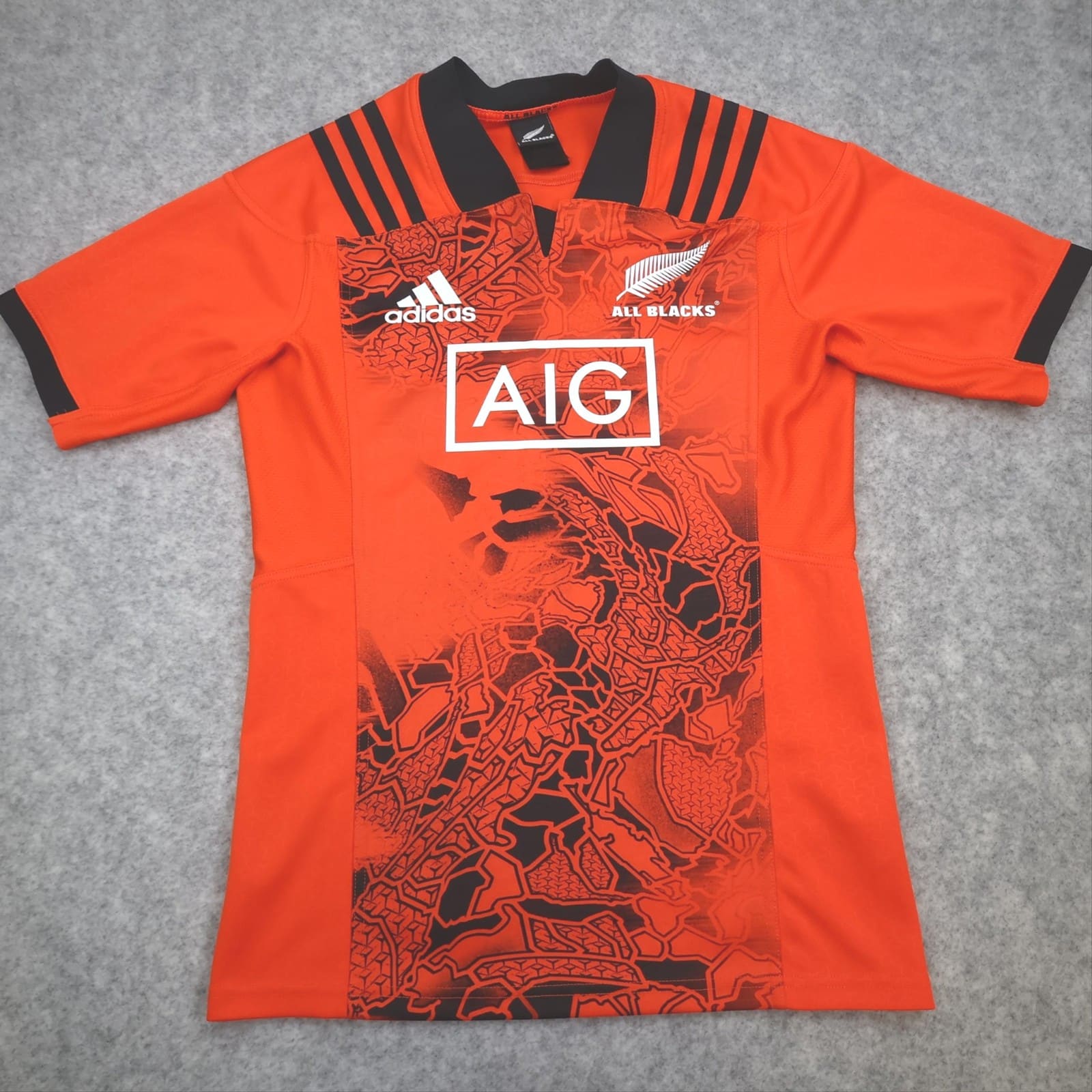 New Zealand All Blacks Shirt Mens Medium Orange Alternate Rugby Adidas 2017