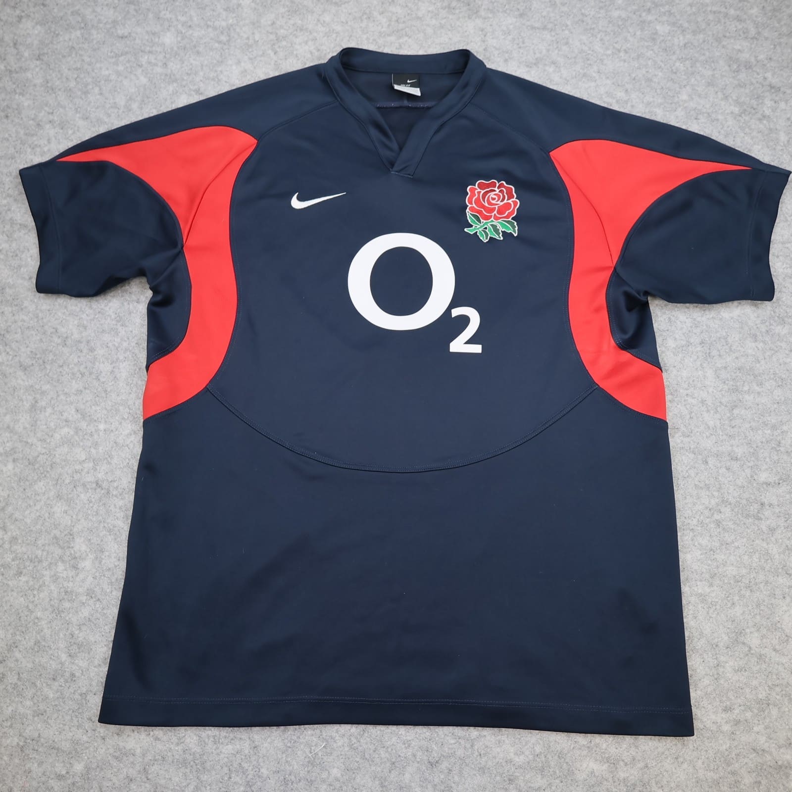 England Rugby Shirt Large Navy Away Kit 2005 2006 Nike Jersey O2