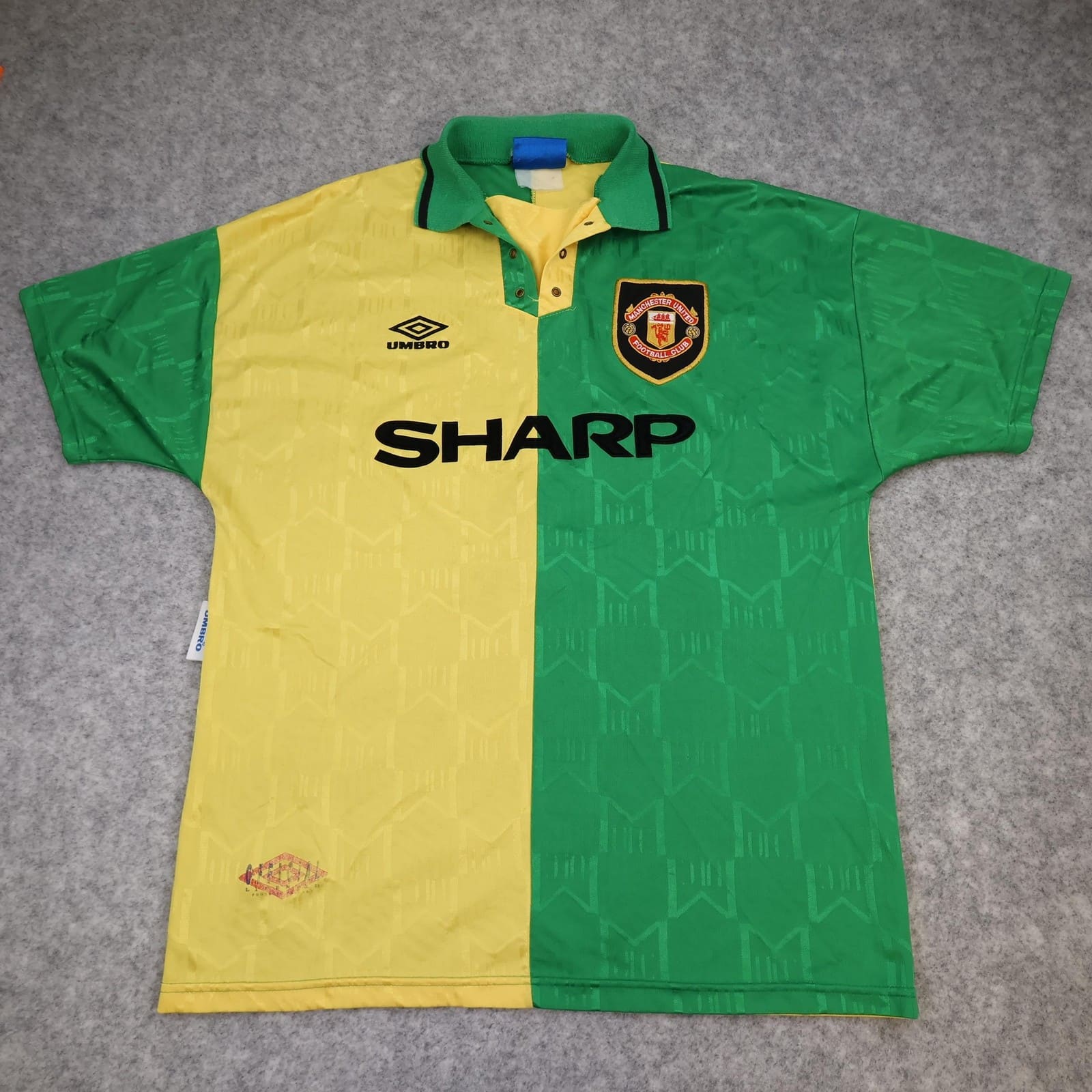 Manchester United Shirt Mens Large 3rd Kit 1992 1994 Umbro Sharp Soccer Jersey