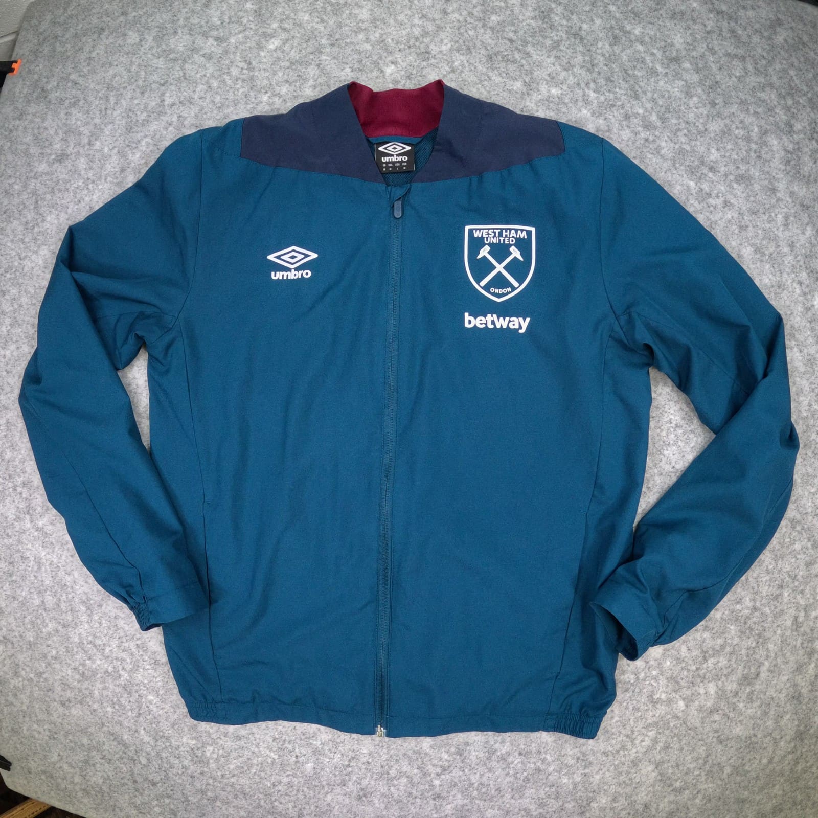 West Ham United Track Jacket Medium Blue Umbro Zip Football See Condition
