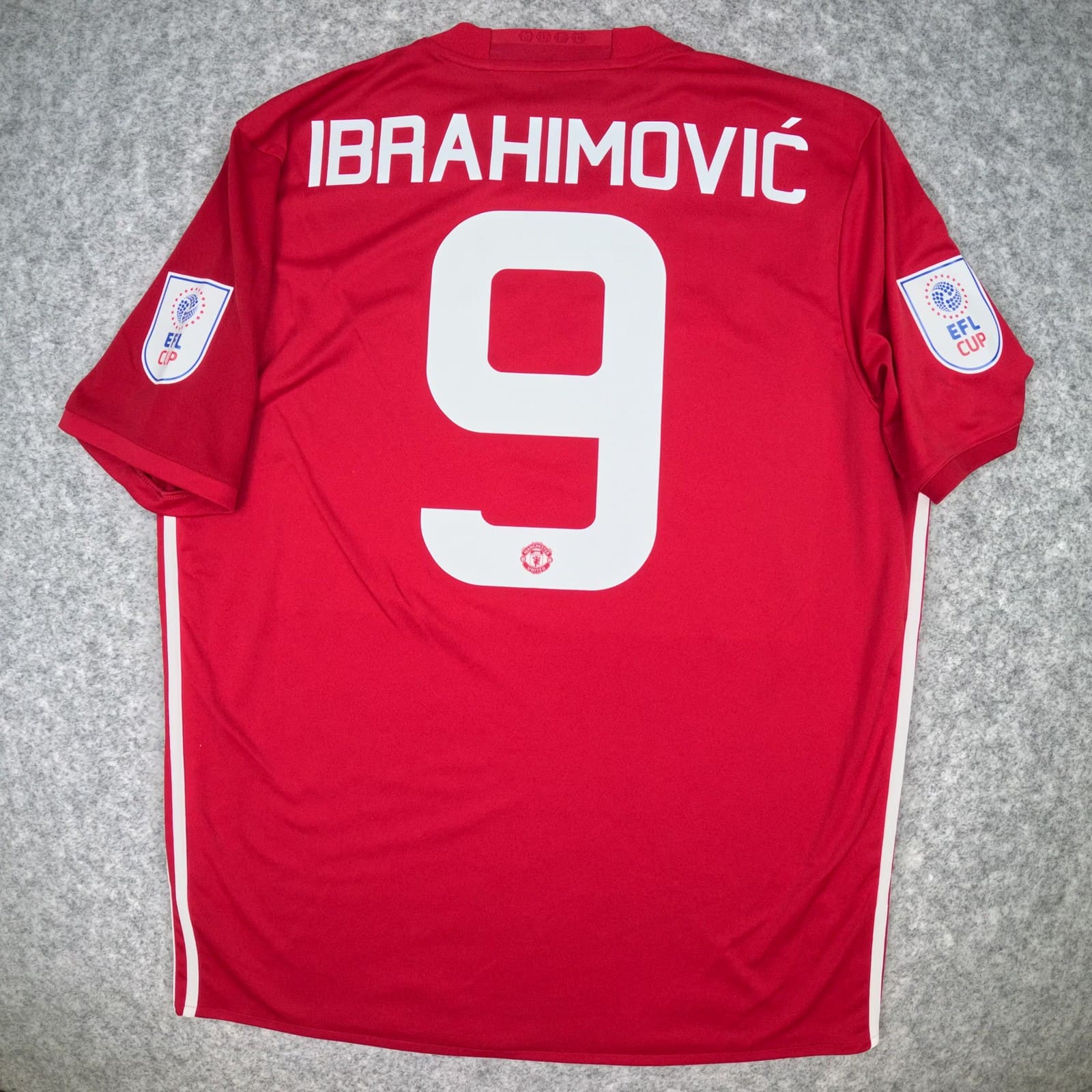 Manchester United Football Shirt Large Red 2016 17 adidas Ibrahimovic Jersey