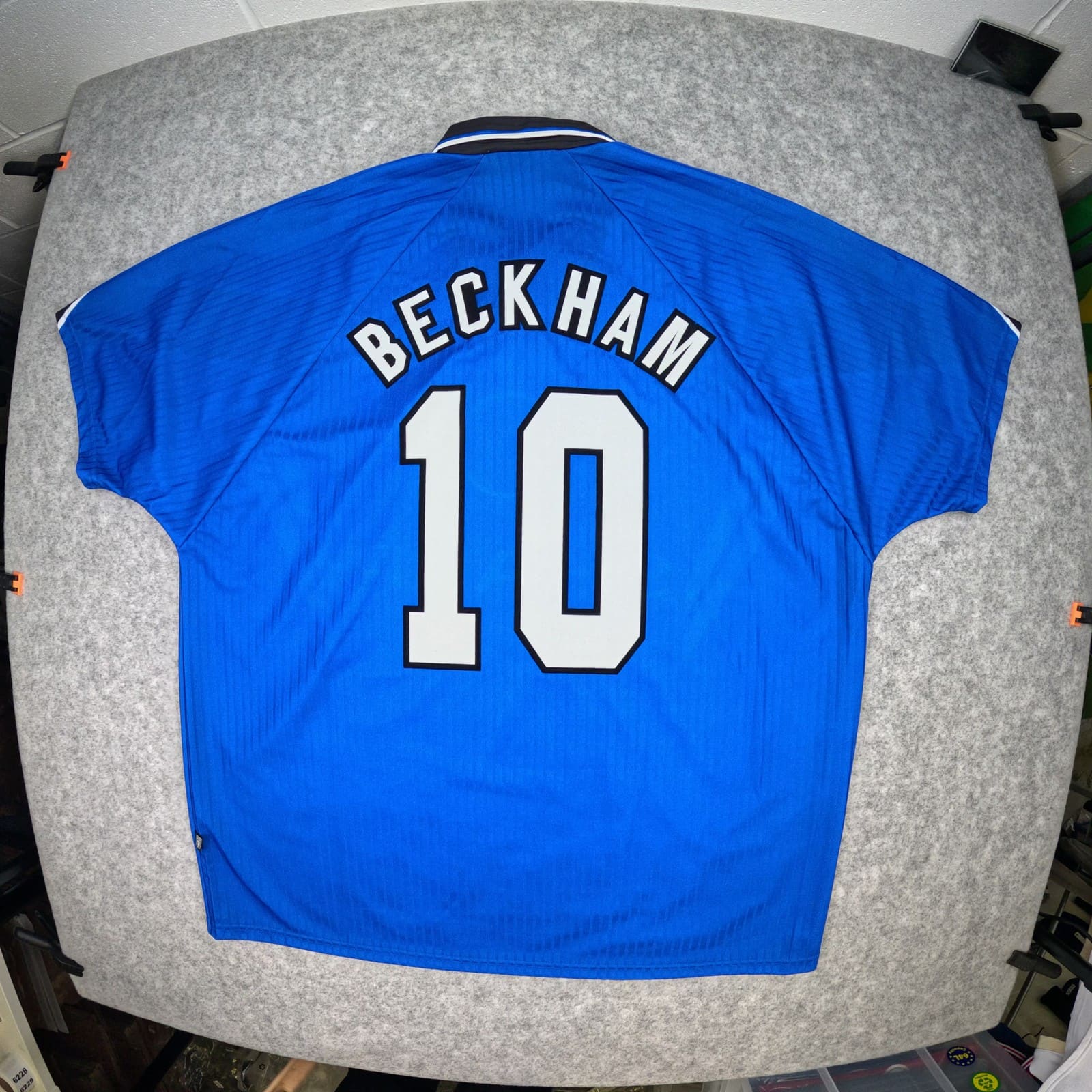Manchester United Football Shirt 2XL Blue 1996 1998 Umbro Beckham 10 Jersey