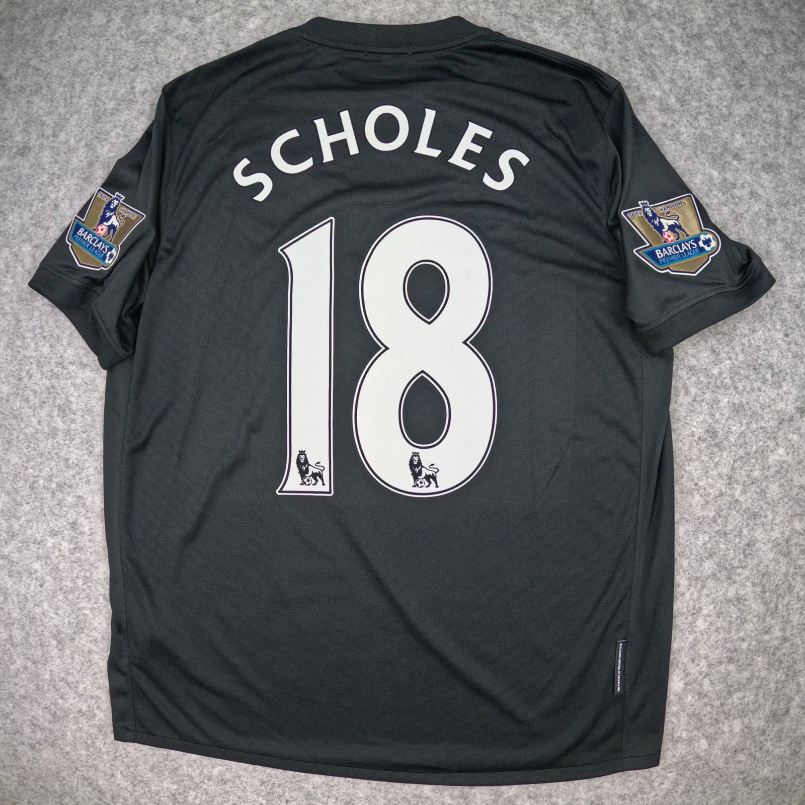 Manchester United Football Shirt Large Black Away 2009 2010 Nike Scholes 18